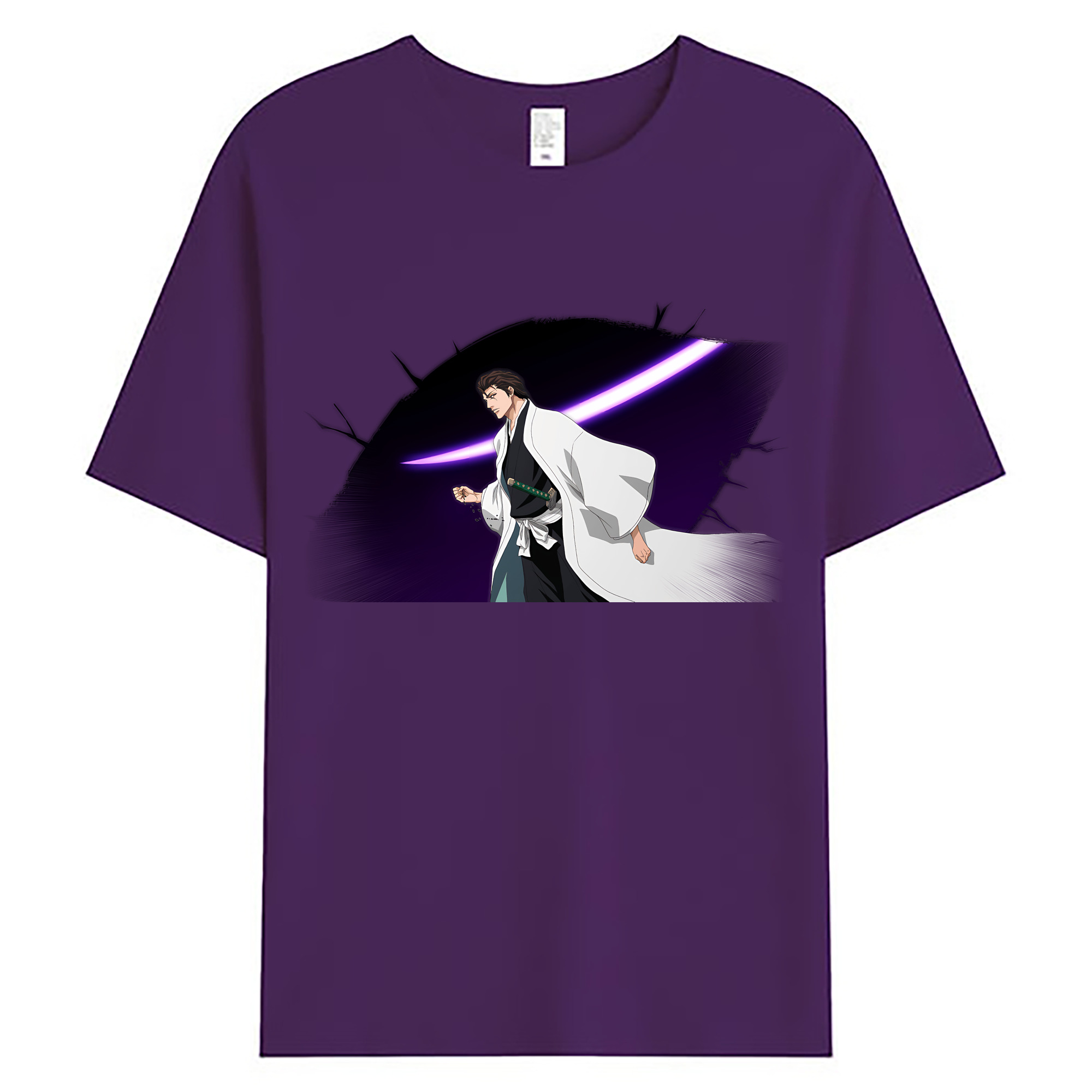 （画像用） ブリーチ 藍染 惣右介（あいぜん そうすけ） BLEACH Aizen Sousuke 綿100％ メンズ半袖Tシャツ｜肌触りやわらか＆通気性