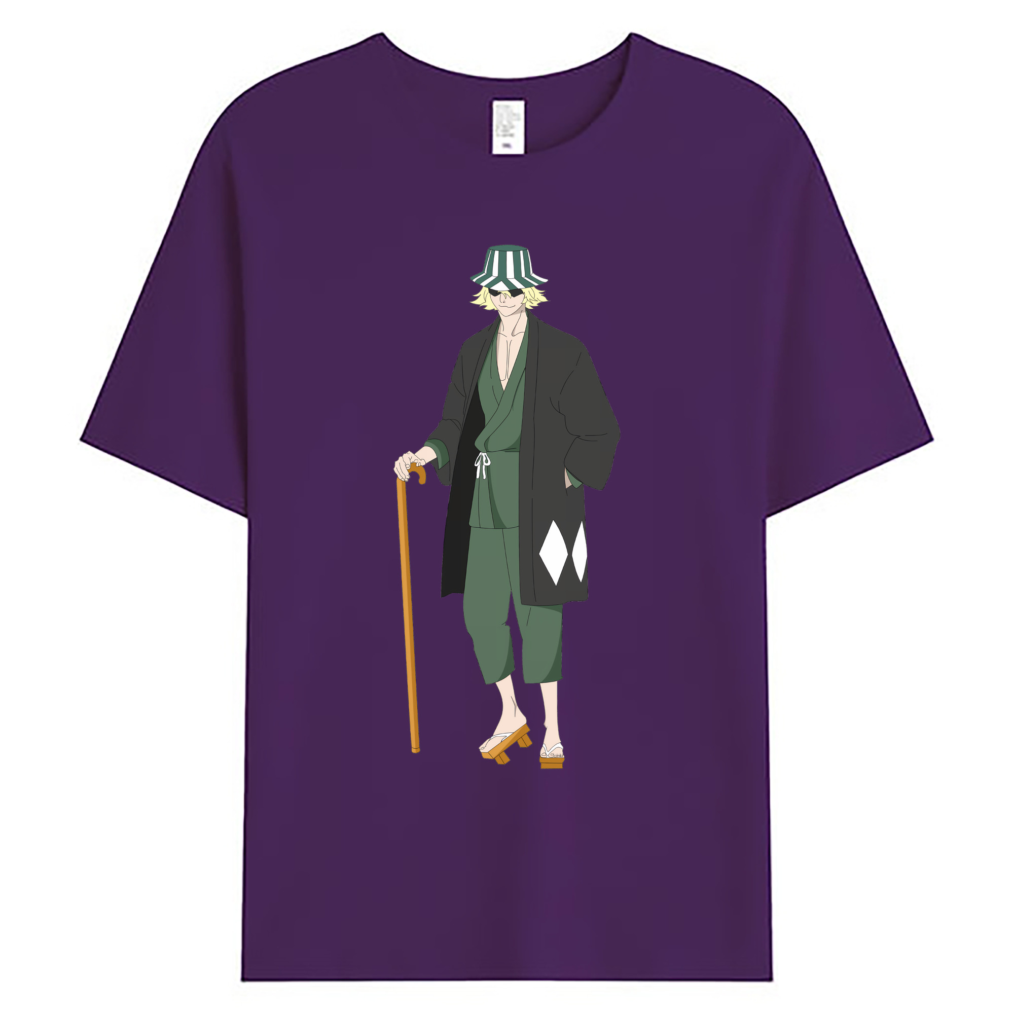 （画像用） "ブリーチ 浦原 喜助（うらはら きすけ） BLEACH Urahara Kisuke " 綿100％ メンズ半袖Tシャツ｜肌触りやわらか＆通気性