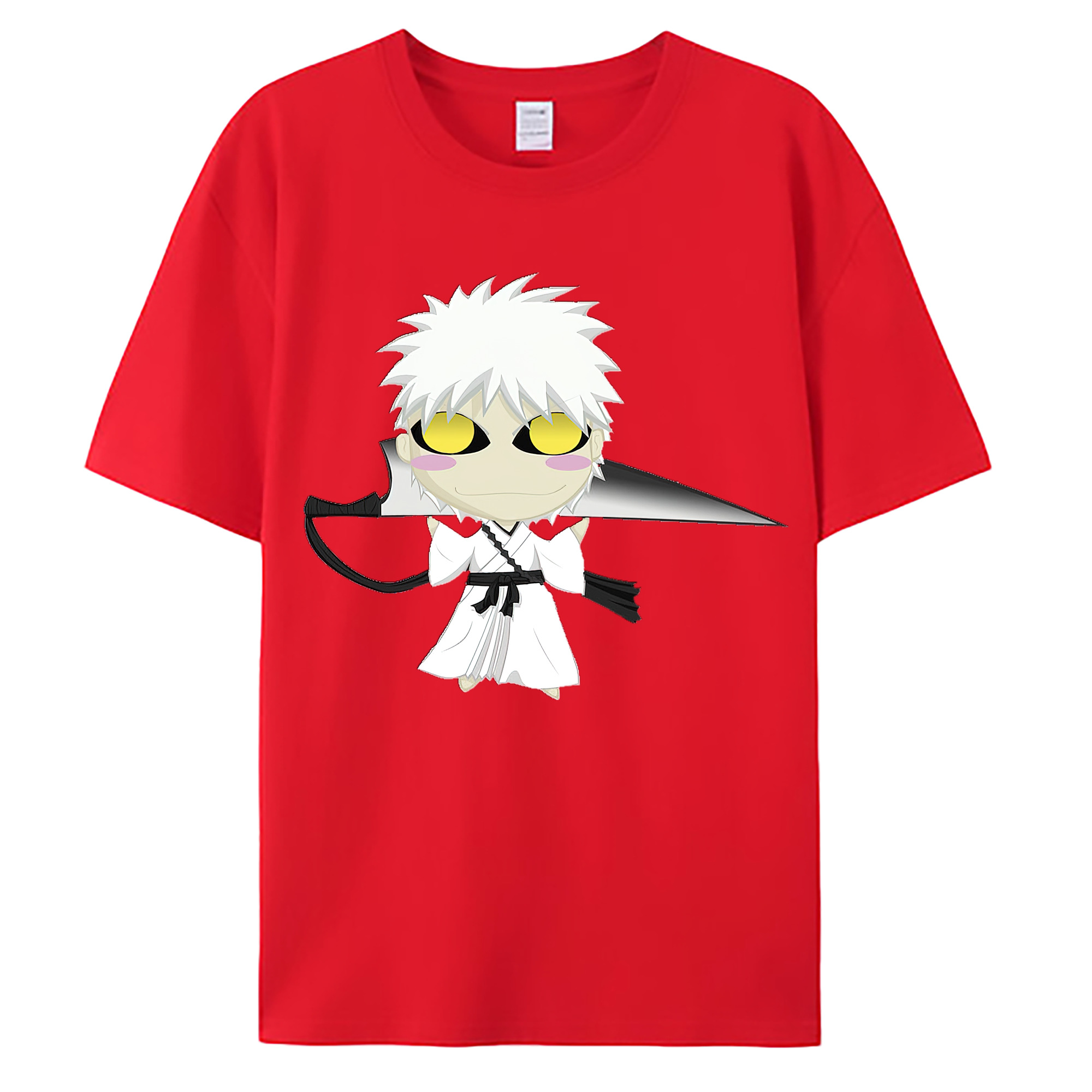（画像用） ブリーチ 黒崎一護（くろさき いちご）BLEACH Kurosaki Ichigo 綿100％ メンズ半袖Tシャツ｜肌触りやわらか＆通気性