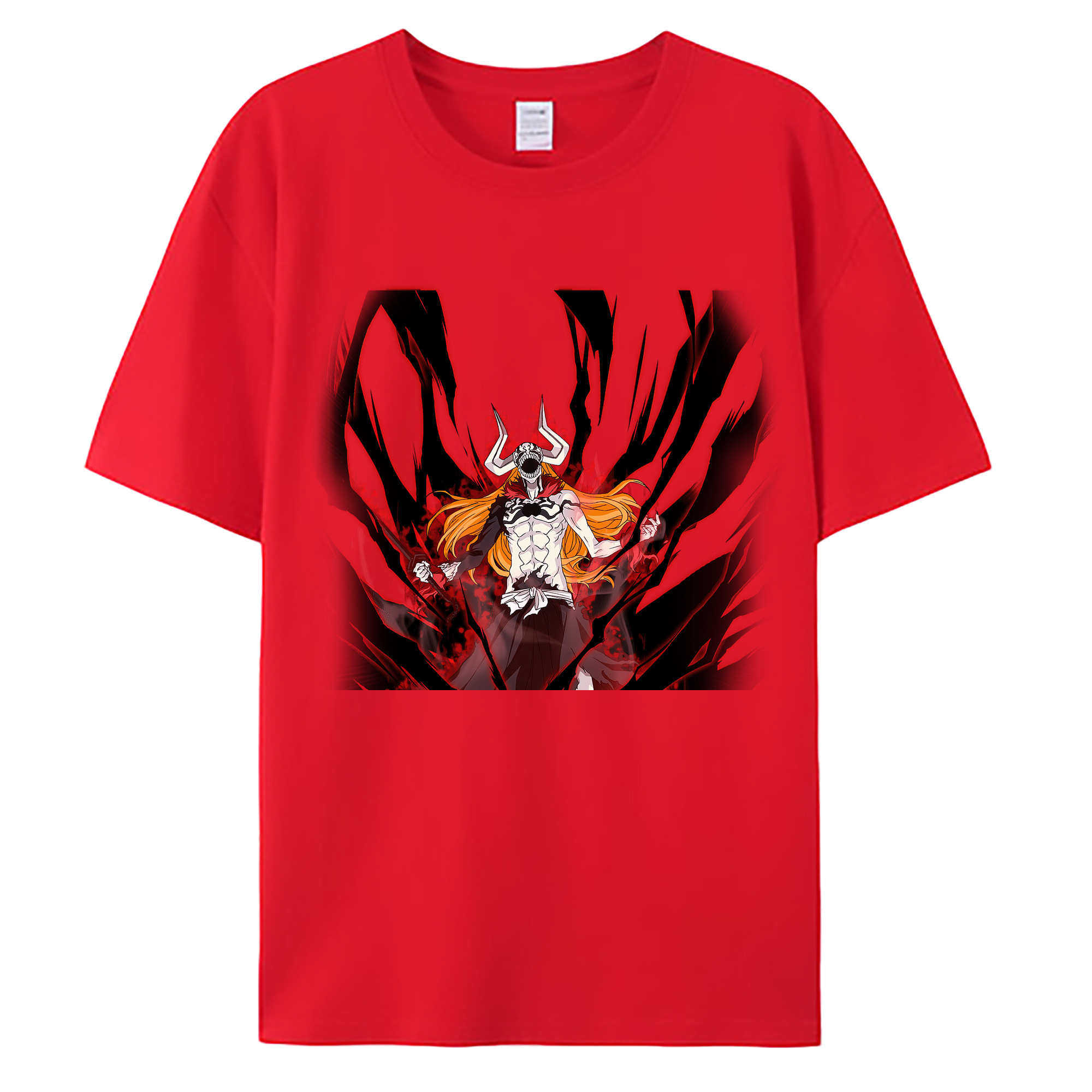 （画像用） ブリーチ 黒崎一護（くろさき いちご）BLEACH Kurosaki Ichigo 綿100％ メンズ半袖Tシャツ｜肌触りやわらか＆通気性