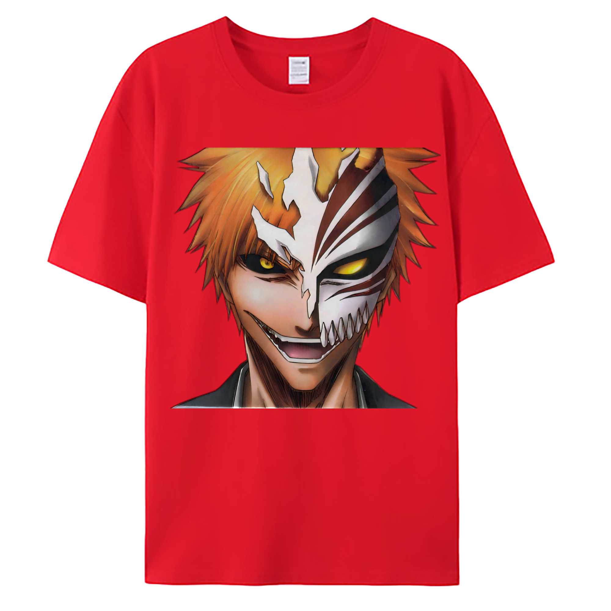 （画像用） ブリーチ 黒崎一護（くろさき いちご）BLEACH Kurosaki Ichigo 綿100％ メンズ半袖Tシャツ｜肌触りやわらか＆通気性