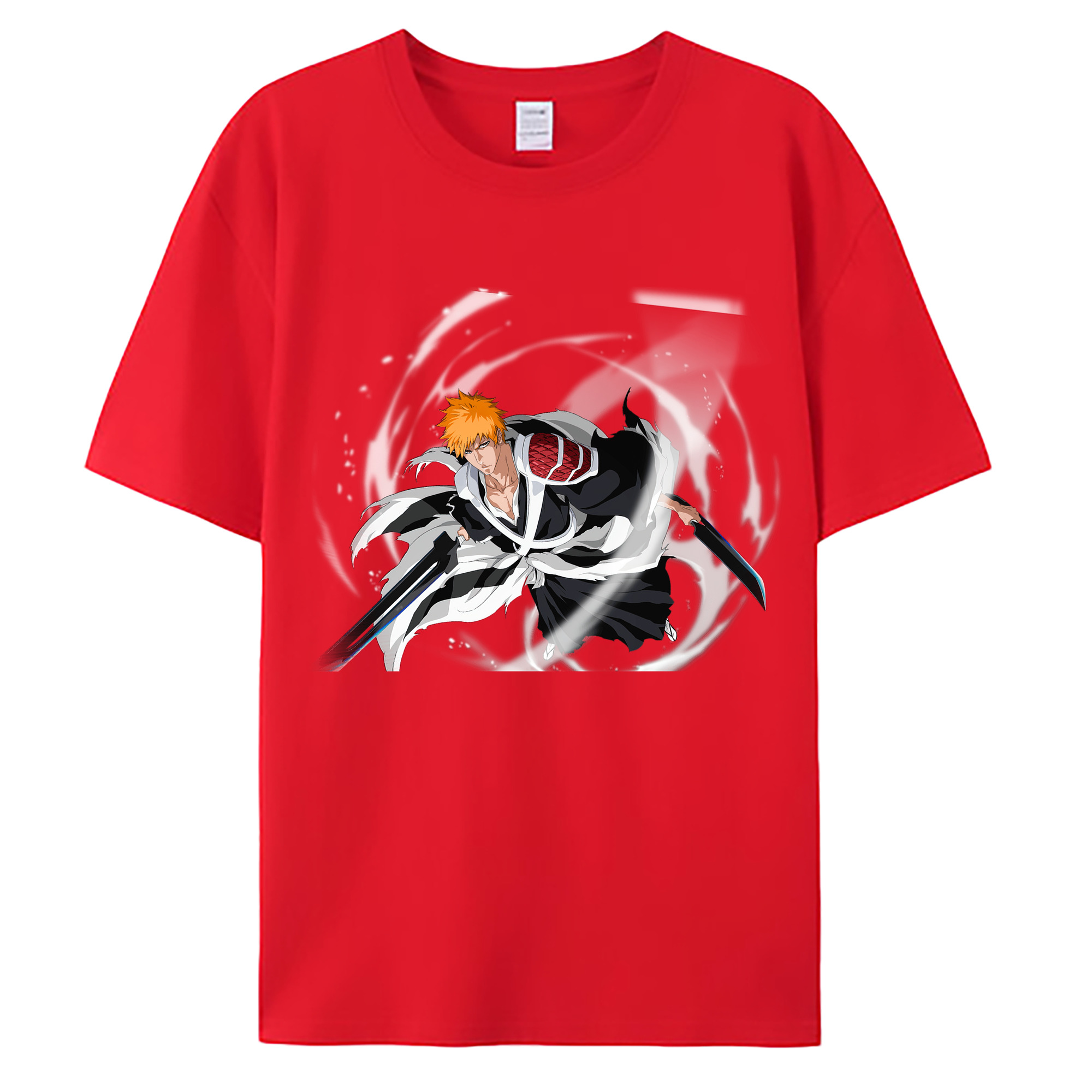 （画像用） ブリーチ 黒崎一護（くろさき いちご）BLEACH Kurosaki Ichigo 綿100％ メンズ半袖Tシャツ｜肌触りやわらか＆通気性