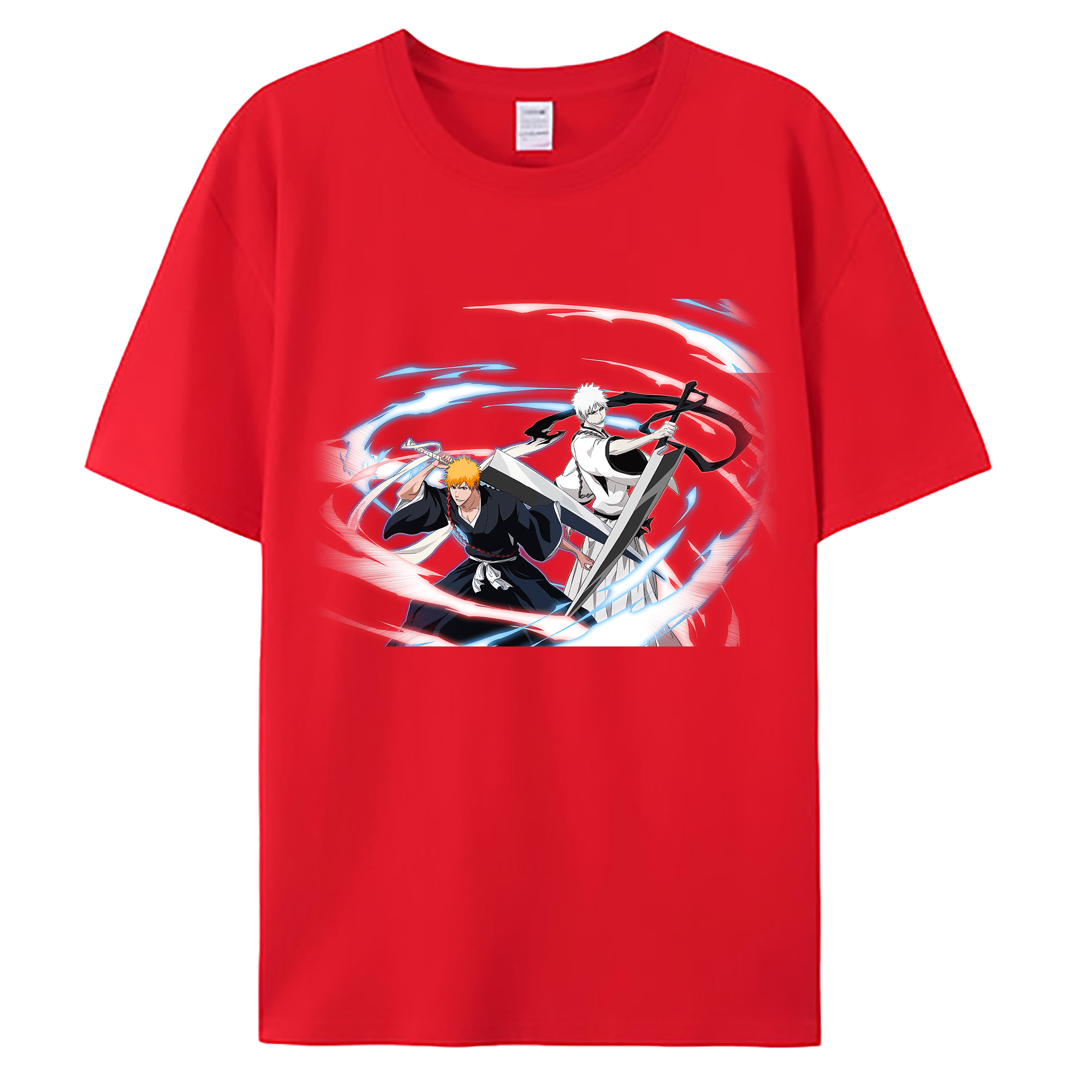 （画像用） ブリーチ 黒崎一護（くろさき いちご）BLEACH Kurosaki Ichigo 綿100％ メンズ半袖Tシャツ｜肌触りやわらか＆通気性