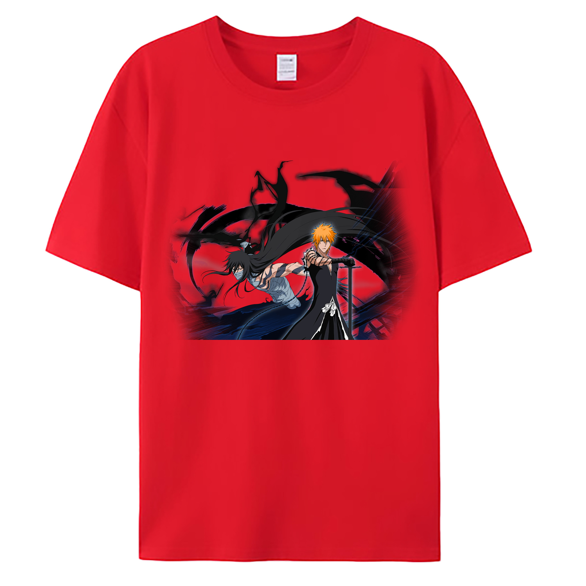 （画像用） ブリーチ 黒崎一護（くろさき いちご）BLEACH Kurosaki Ichigo 綿100％ メンズ半袖Tシャツ｜肌触りやわらか＆通気性
