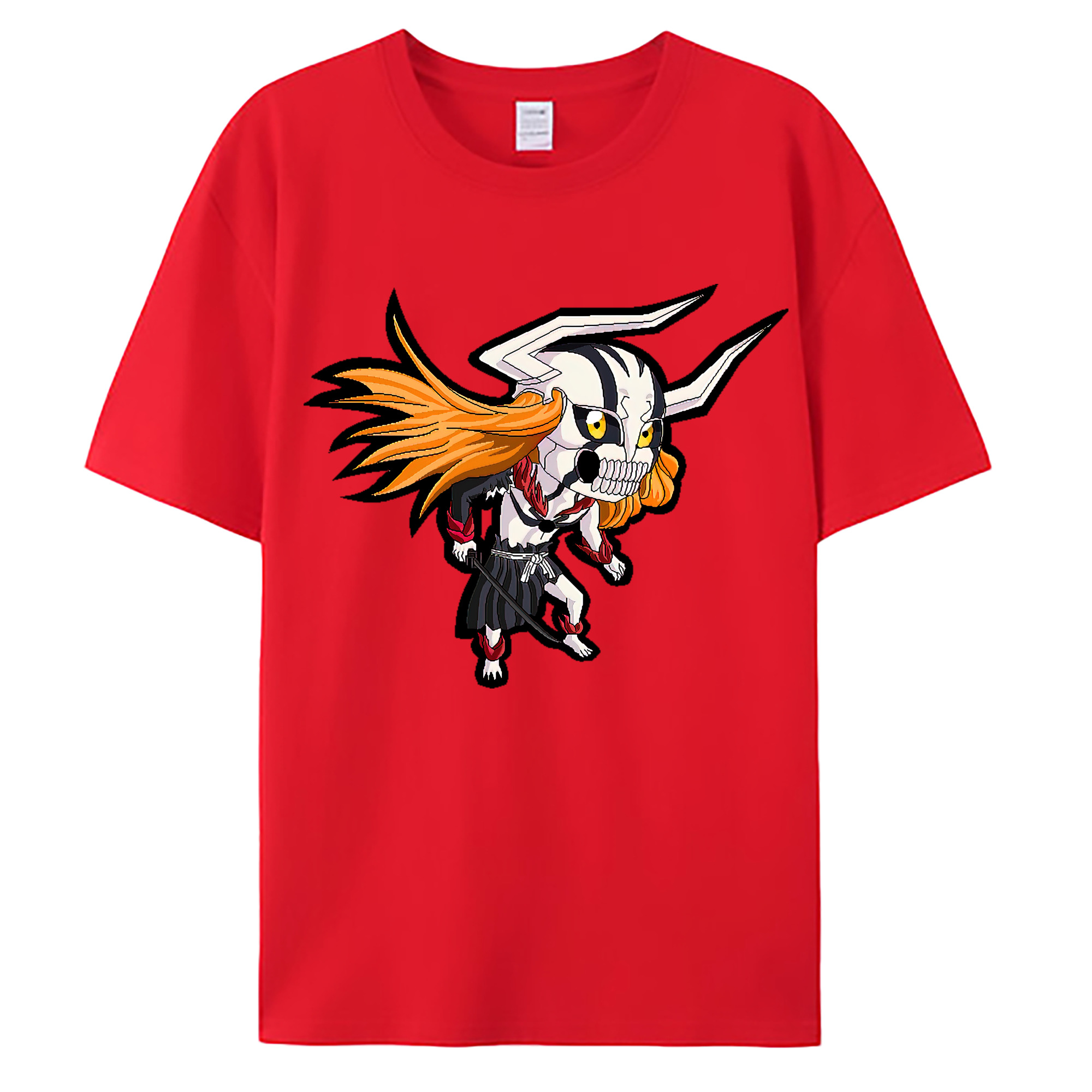 （画像用） ブリーチ 黒崎一護（くろさき いちご）BLEACH Kurosaki Ichigo 綿100％ メンズ半袖Tシャツ｜肌触りやわらか＆通気性
