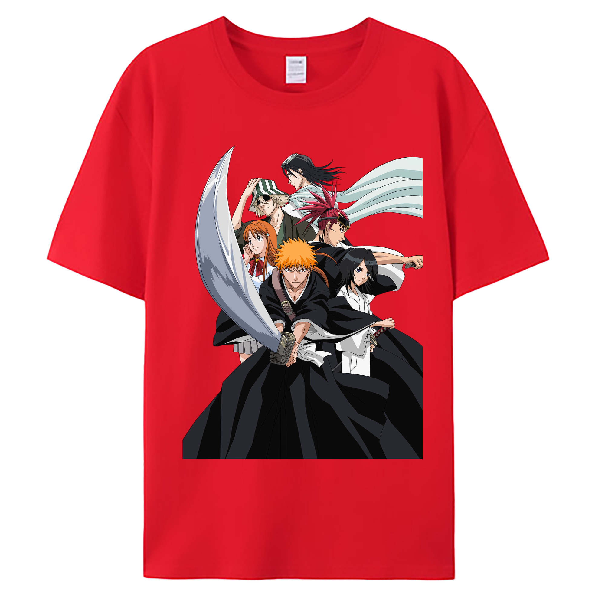 （画像用） ブリーチ 黒崎一護（くろさき いちご）BLEACH Kurosaki Ichigo 綿100％ メンズ半袖Tシャツ｜肌触りやわらか＆通気性