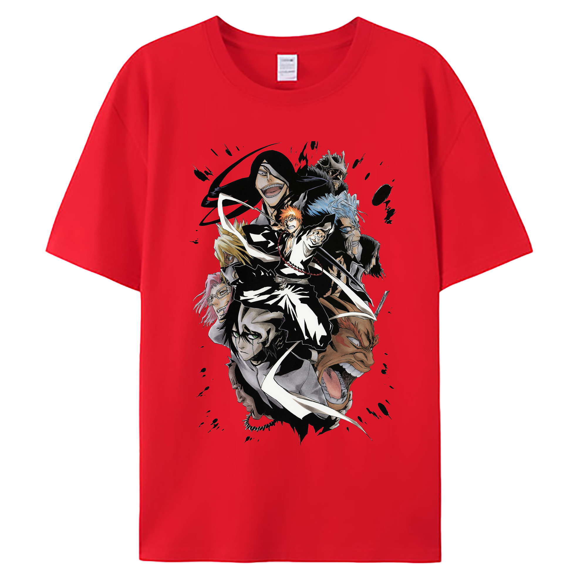 （画像用） ブリーチ 黒崎一護（くろさき いちご）BLEACH Kurosaki Ichigo 綿100％ メンズ半袖Tシャツ｜肌触りやわらか＆通気性