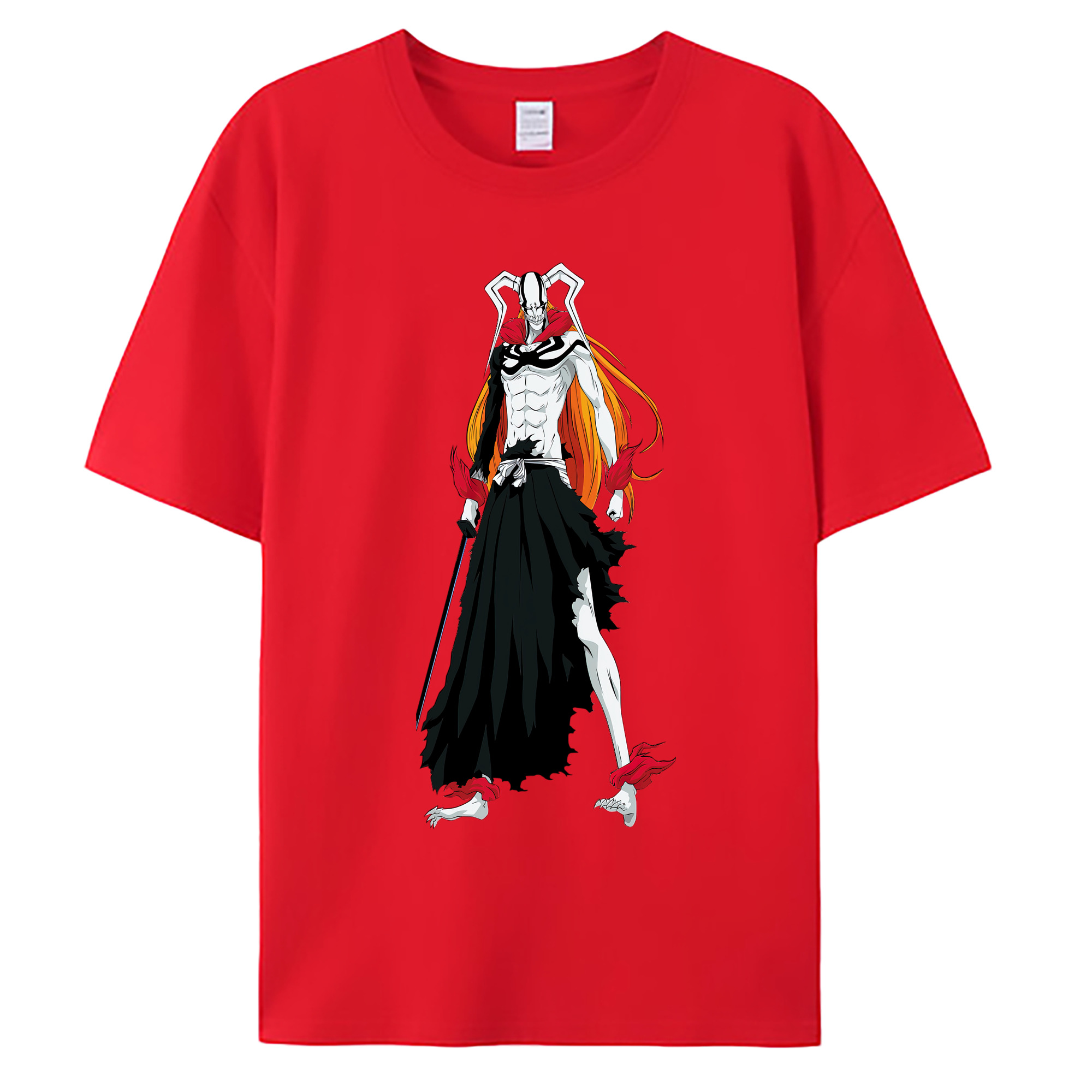 （画像用） ブリーチ 黒崎一護（くろさき いちご）BLEACH Kurosaki Ichigo 綿100％ メンズ半袖Tシャツ｜肌触りやわらか＆通気性