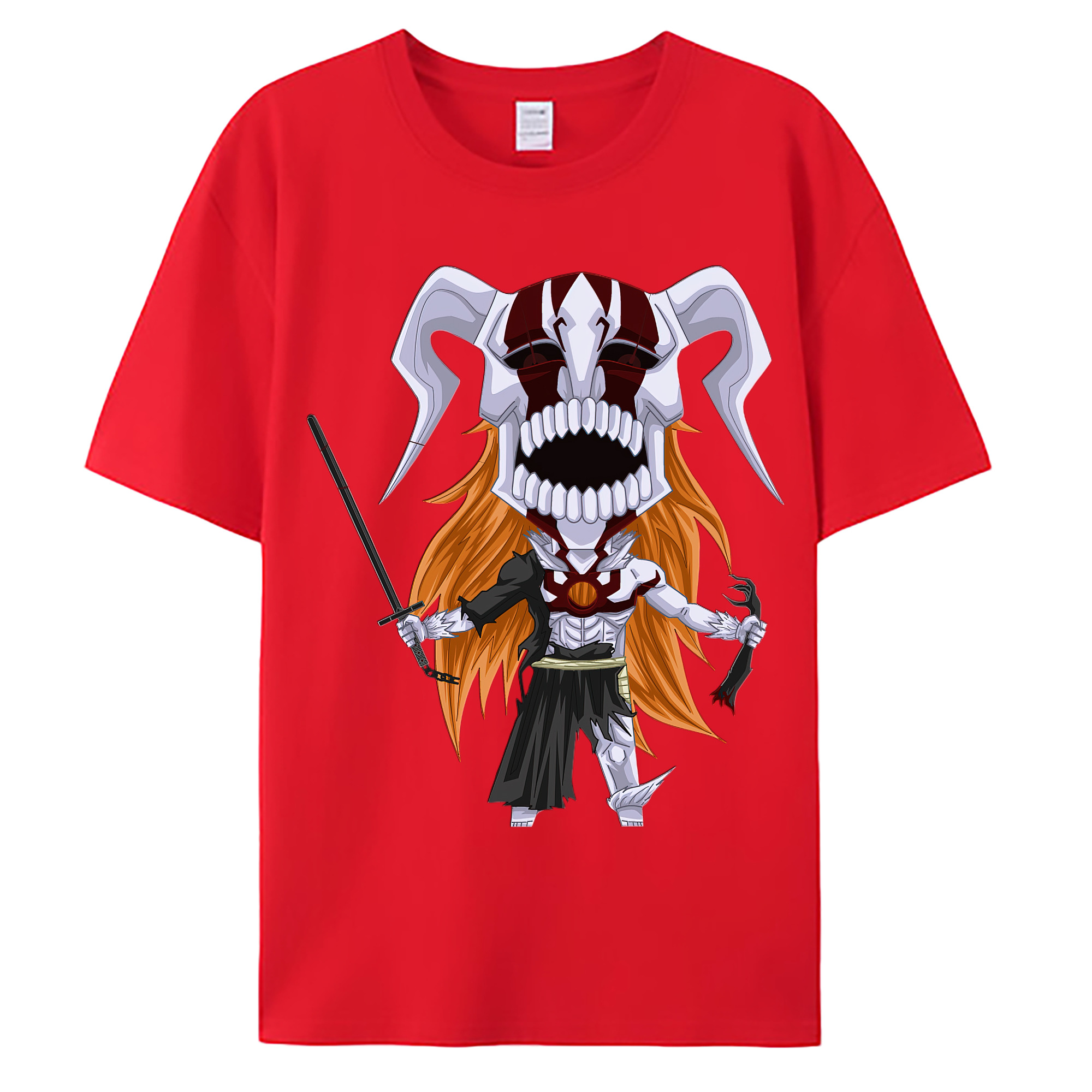 （画像用） ブリーチ 黒崎一護（くろさき いちご）BLEACH Kurosaki Ichigo 綿100％ メンズ半袖Tシャツ｜肌触りやわらか＆通気性