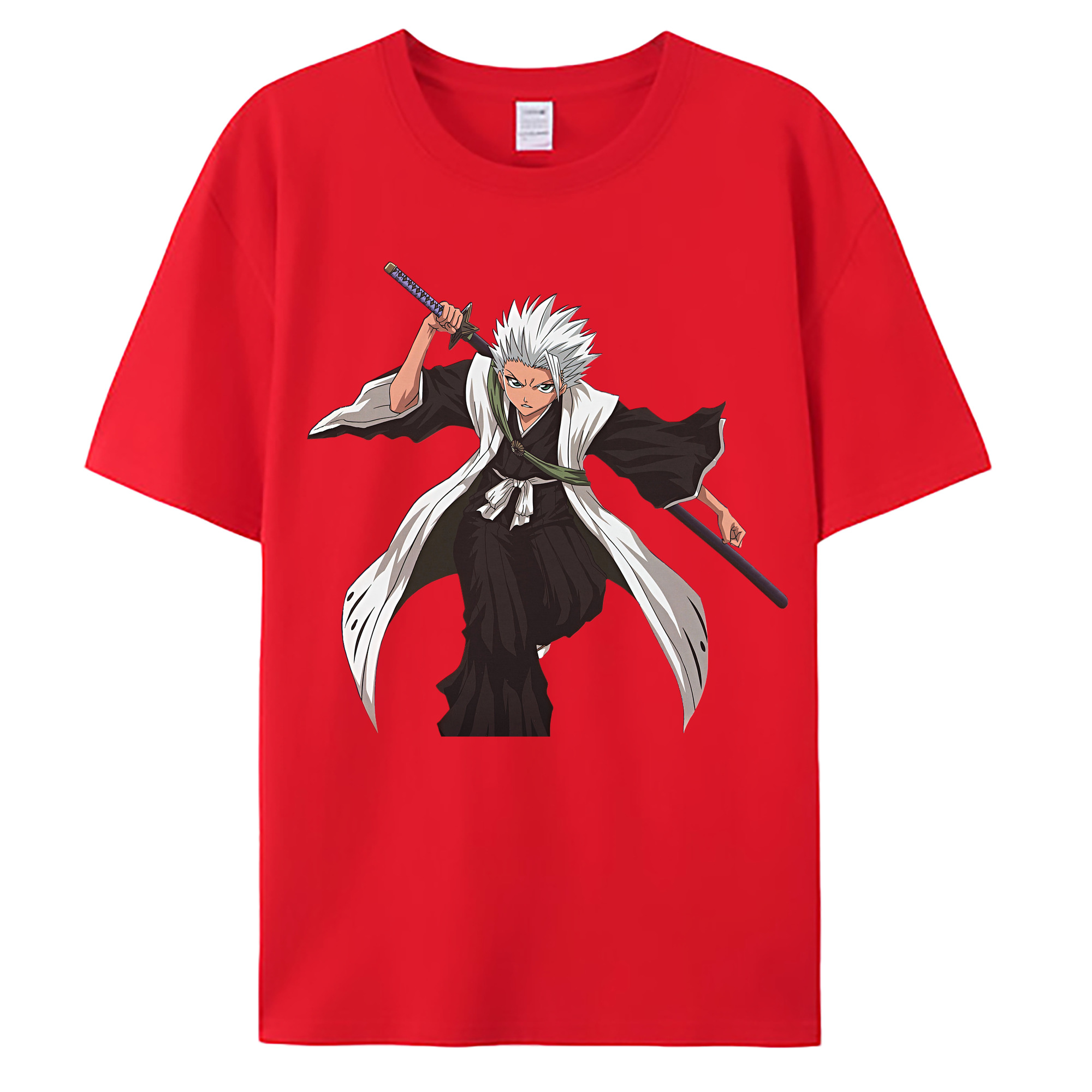 （画像用） ブリーチ 日番谷冬獅郎（ひつがや とうしろう） BLEACH Hitsugaya Toushirou 綿100％ メンズ半袖Tシャツ｜肌触りやわらか＆通気性