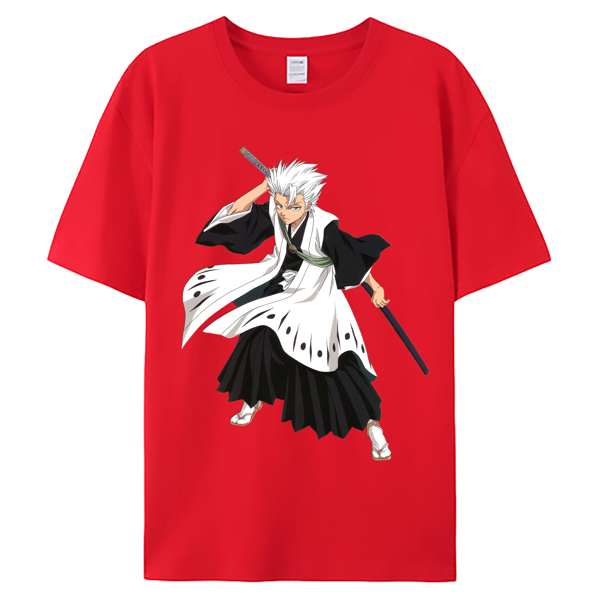 （画像用） ブリーチ 日番谷冬獅郎（ひつがや とうしろう） BLEACH Hitsugaya Toushirou 綿100％ メンズ半袖Tシャツ｜肌触りやわらか＆通気性