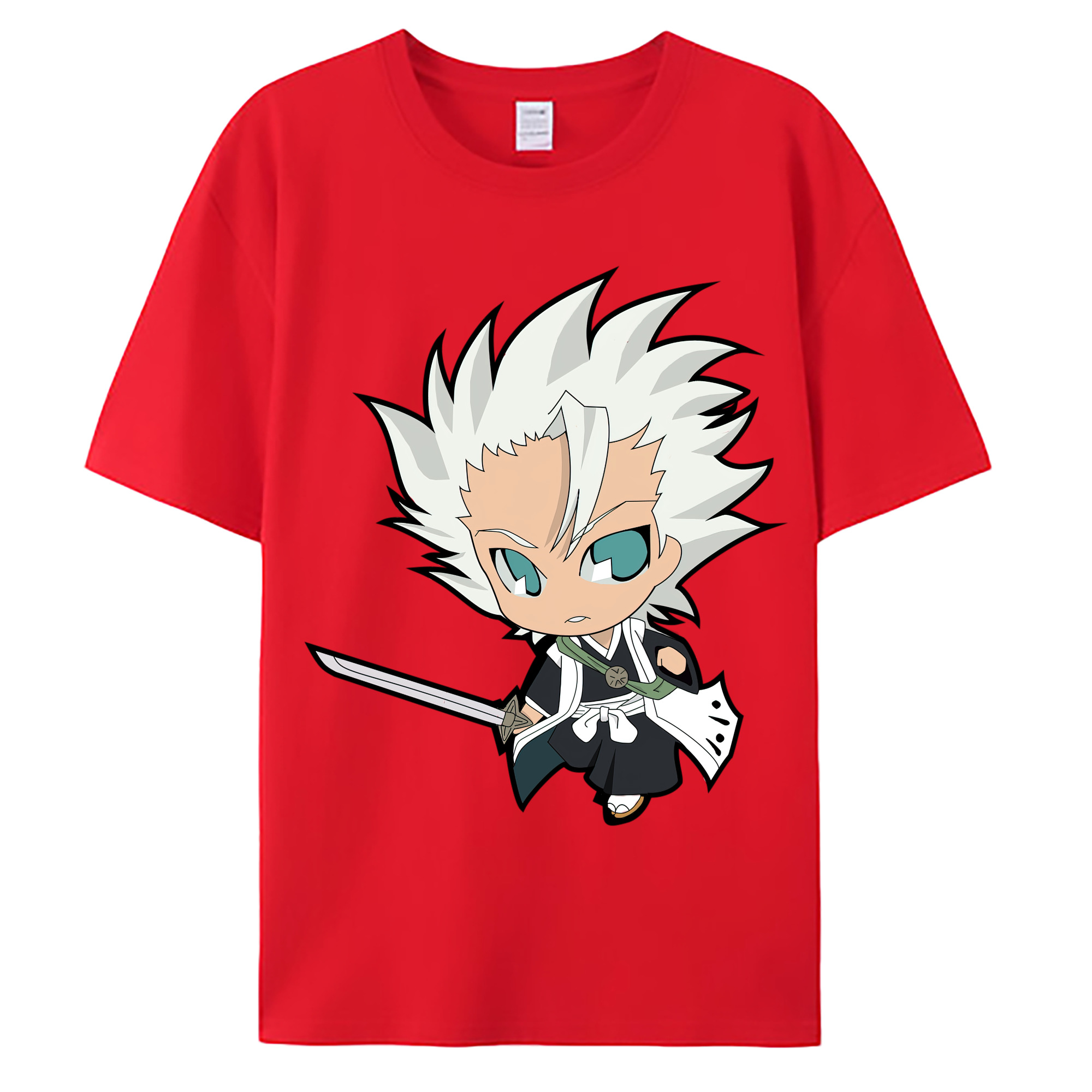 （画像用） ブリーチ 日番谷冬獅郎（ひつがや とうしろう） BLEACH Hitsugaya Toushirou 綿100％ メンズ半袖Tシャツ｜肌触りやわらか＆通気性