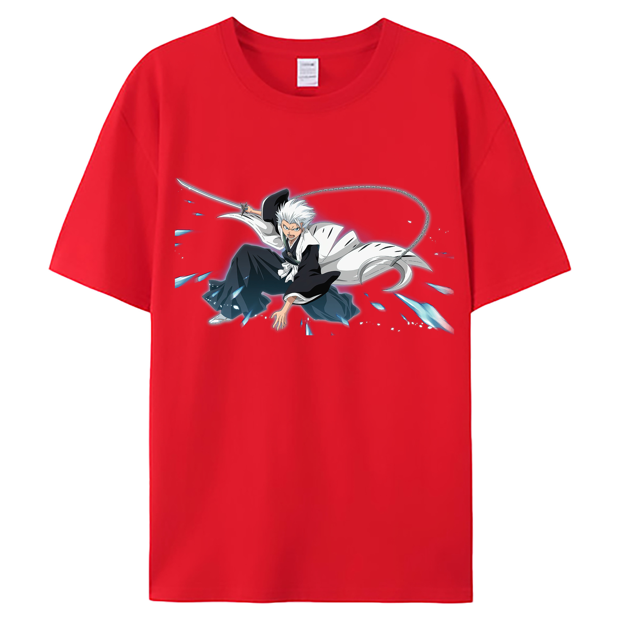 （画像用） ブリーチ 日番谷冬獅郎（ひつがや とうしろう） BLEACH Hitsugaya Toushirou 綿100％ メンズ半袖Tシャツ｜肌触りやわらか＆通気性