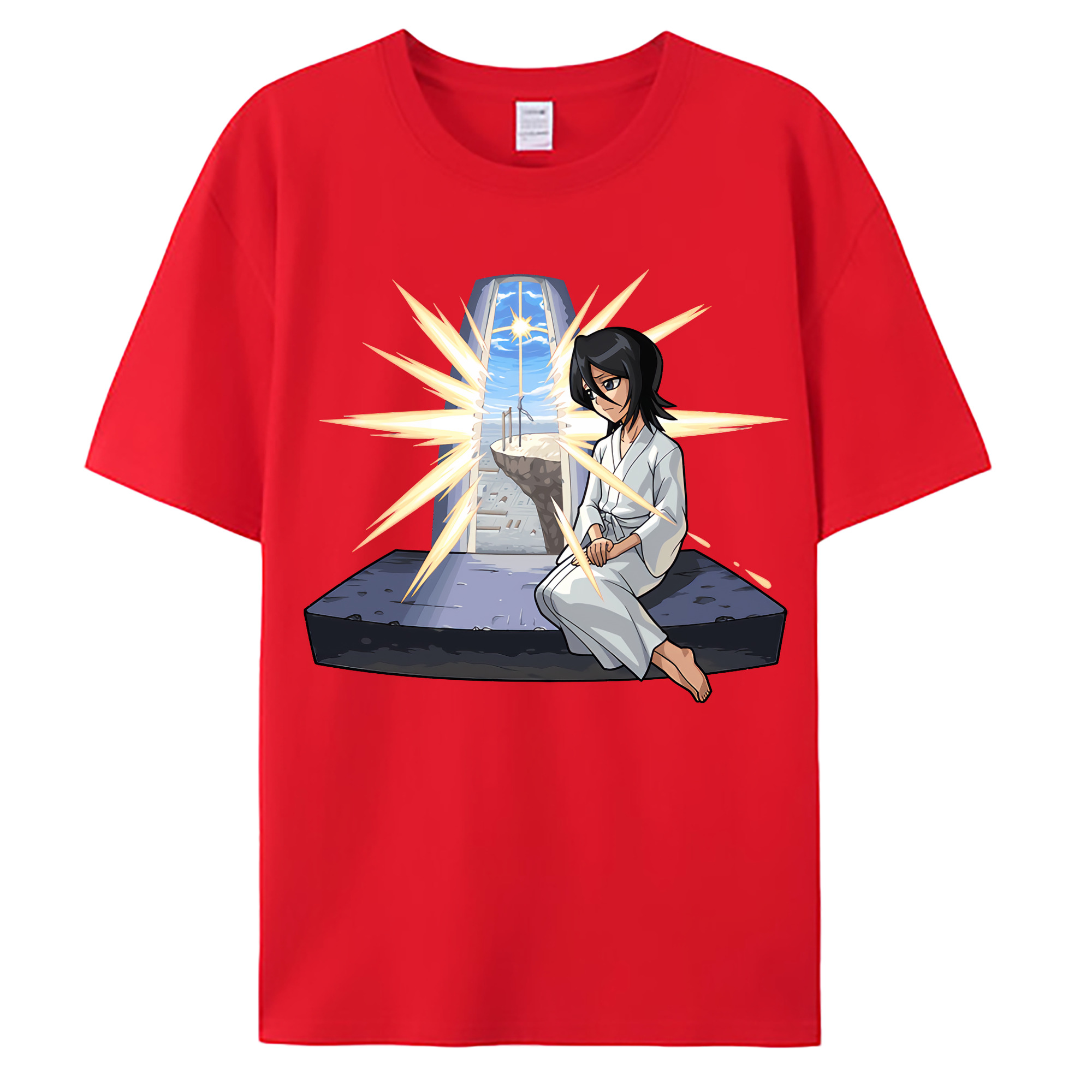 （画像用） ブリーチ 朽木ルキア BLEACH Kuchiki Rukia 綿100％ メンズ半袖Tシャツ｜肌触りやわらか＆通気性