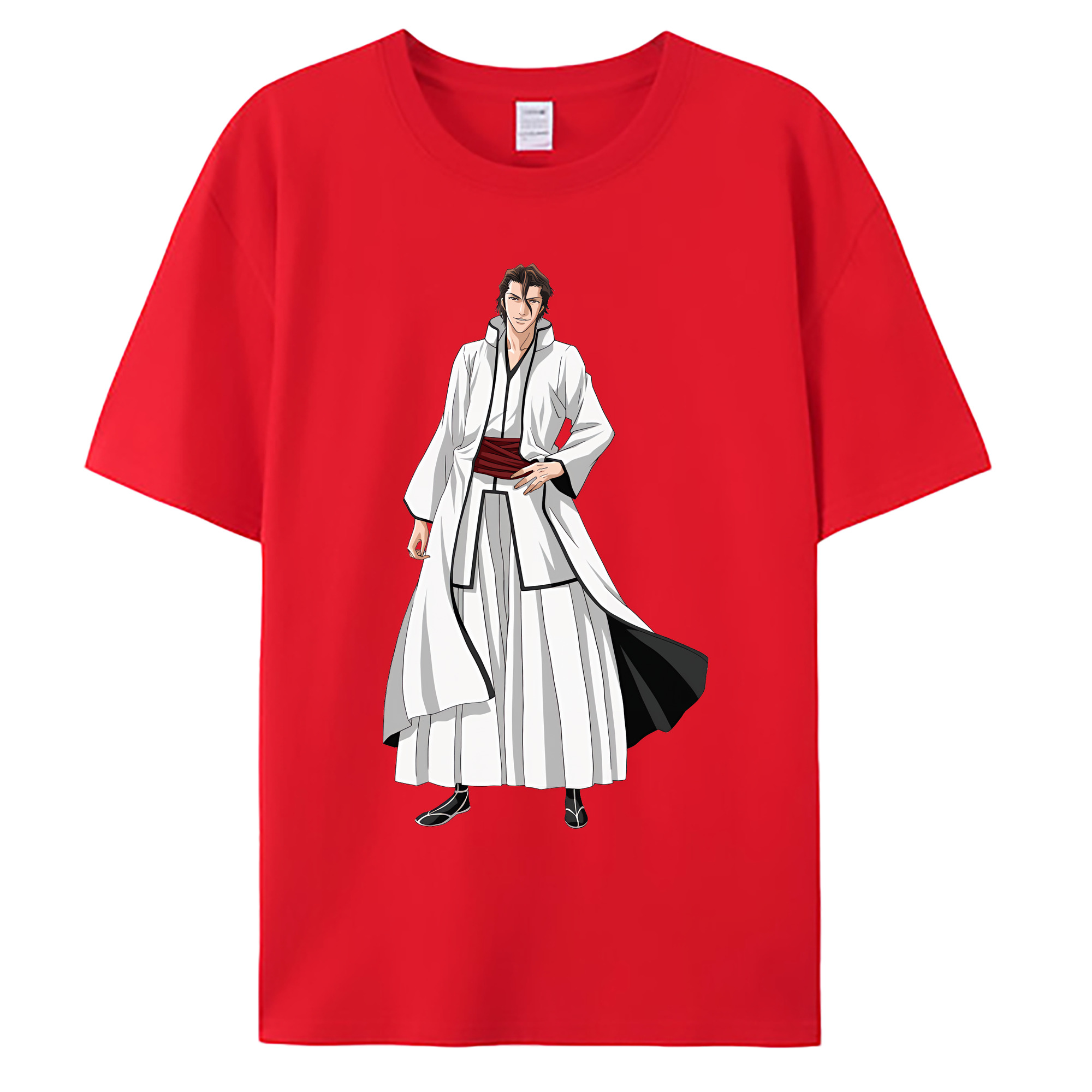 （画像用） ブリーチ 藍染 惣右介（あいぜん そうすけ） BLEACH Aizen Sousuke 綿100％ メンズ半袖Tシャツ｜肌触りやわらか＆通気性