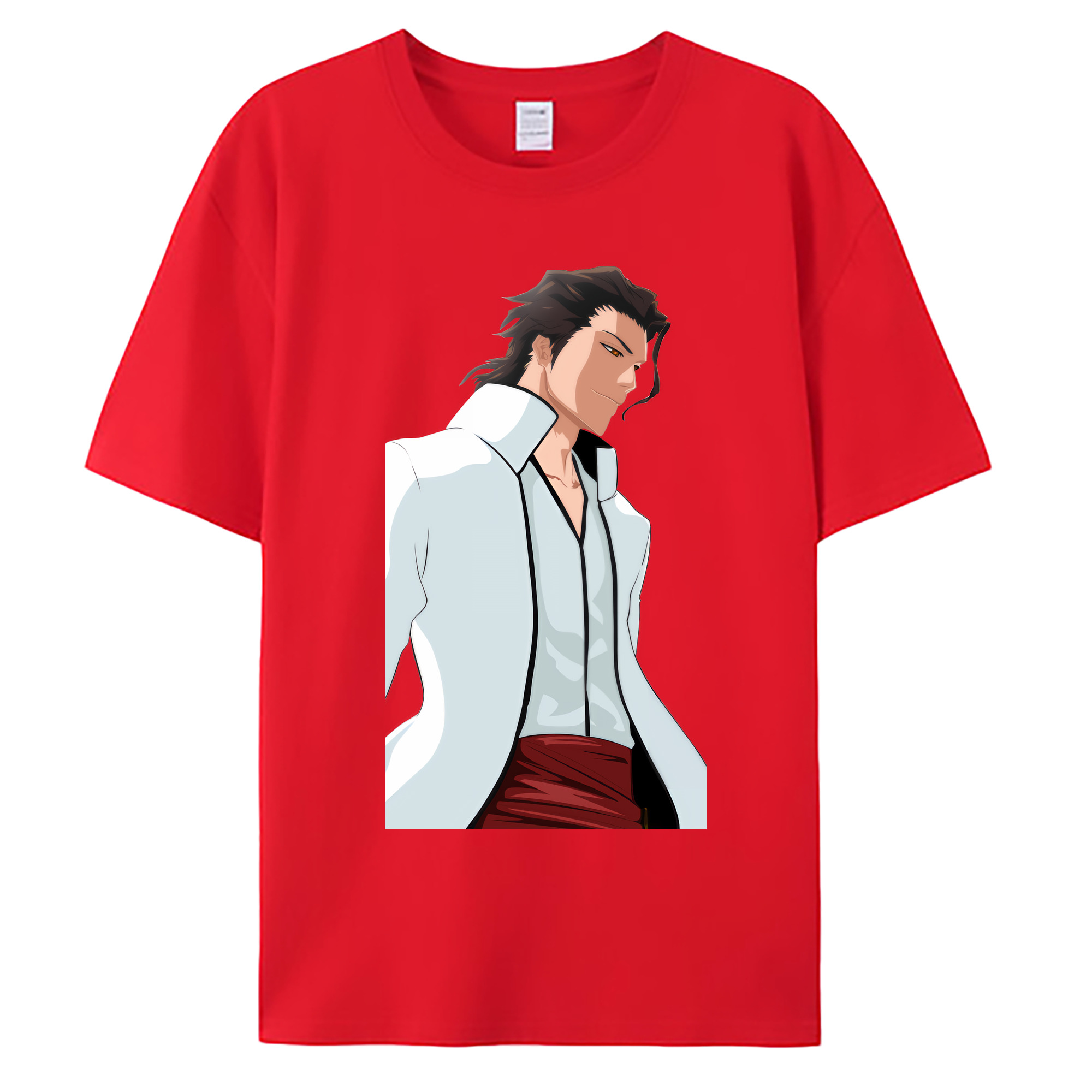 （画像用） ブリーチ 藍染 惣右介（あいぜん そうすけ） BLEACH Aizen Sousuke 綿100％ メンズ半袖Tシャツ｜肌触りやわらか＆通気性