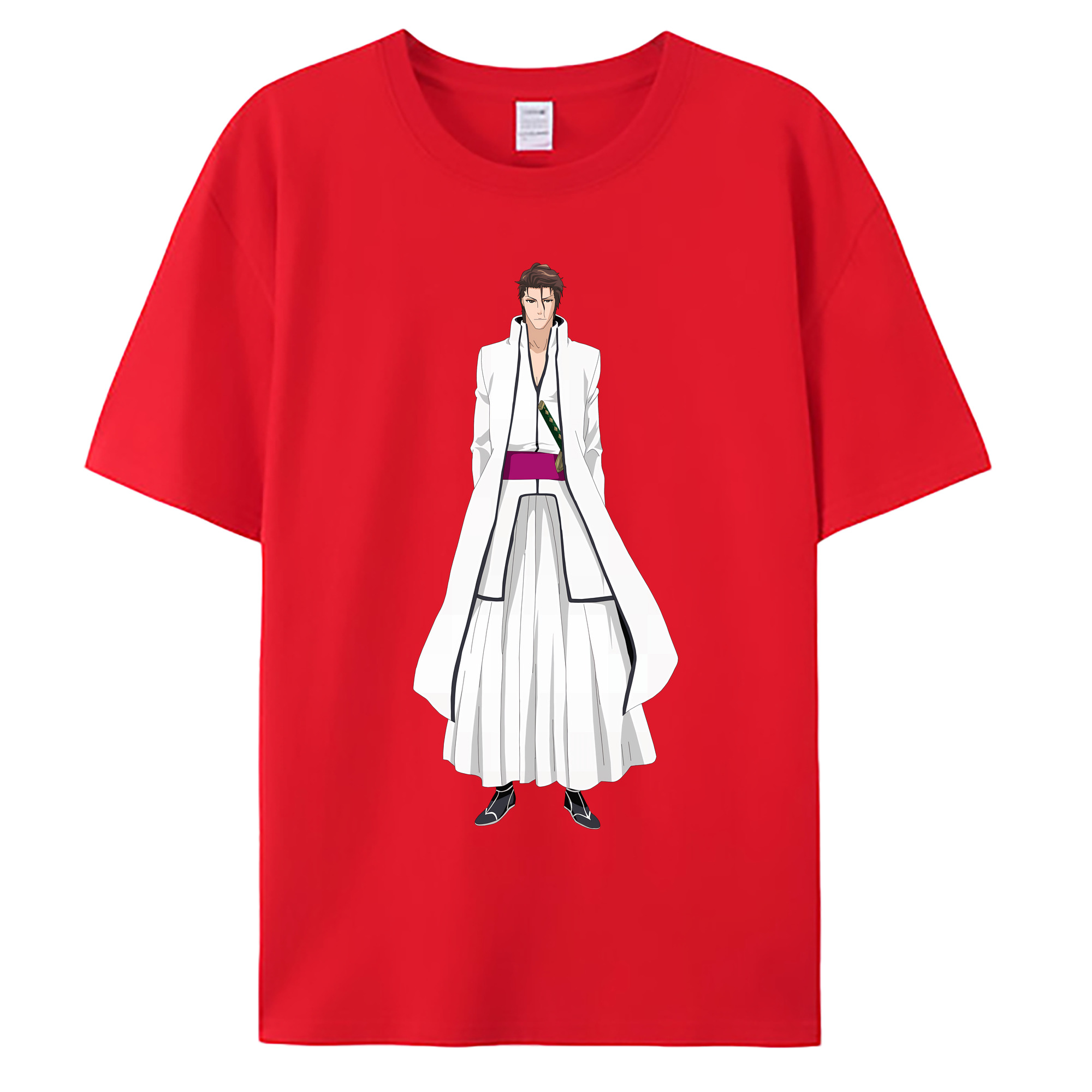 （画像用） ブリーチ 藍染 惣右介（あいぜん そうすけ） BLEACH Aizen Sousuke 綿100％ メンズ半袖Tシャツ｜肌触りやわらか＆通気性