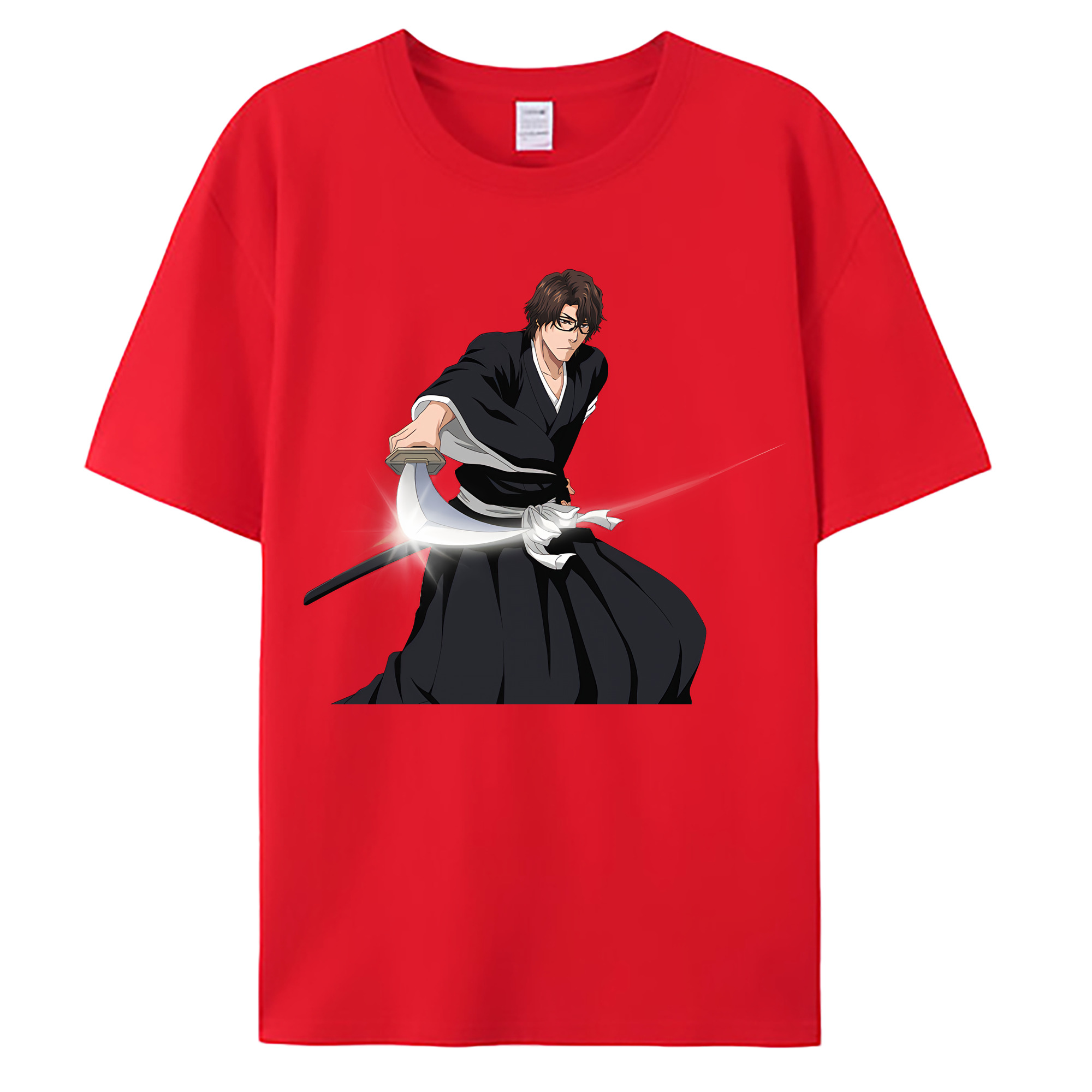 （画像用） ブリーチ 藍染 惣右介（あいぜん そうすけ） BLEACH Aizen Sousuke 綿100％ メンズ半袖Tシャツ｜肌触りやわらか＆通気性