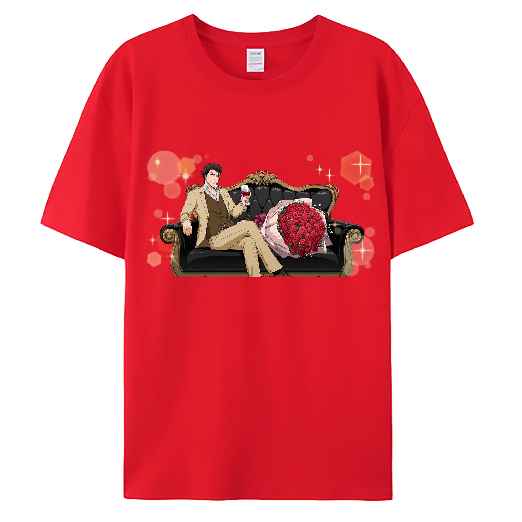 （画像用） ブリーチ 藍染 惣右介（あいぜん そうすけ） BLEACH Aizen Sousuke 綿100％ メンズ半袖Tシャツ｜肌触りやわらか＆通気性