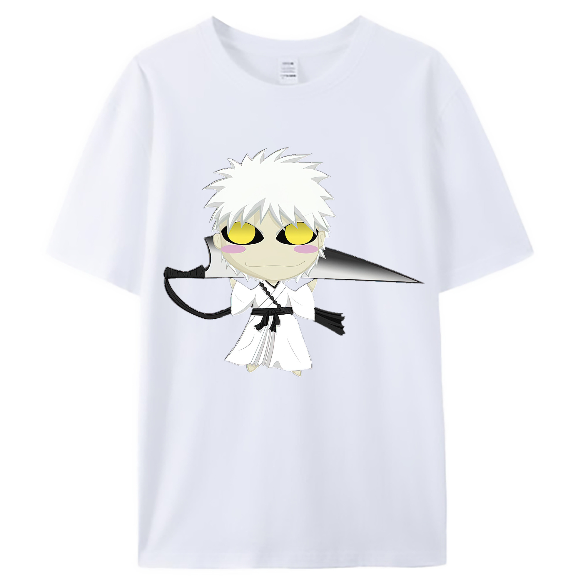 （画像用） ブリーチ 黒崎一護（くろさき いちご）BLEACH Kurosaki Ichigo 綿100％ メンズ半袖Tシャツ｜肌触りやわらか＆通気性