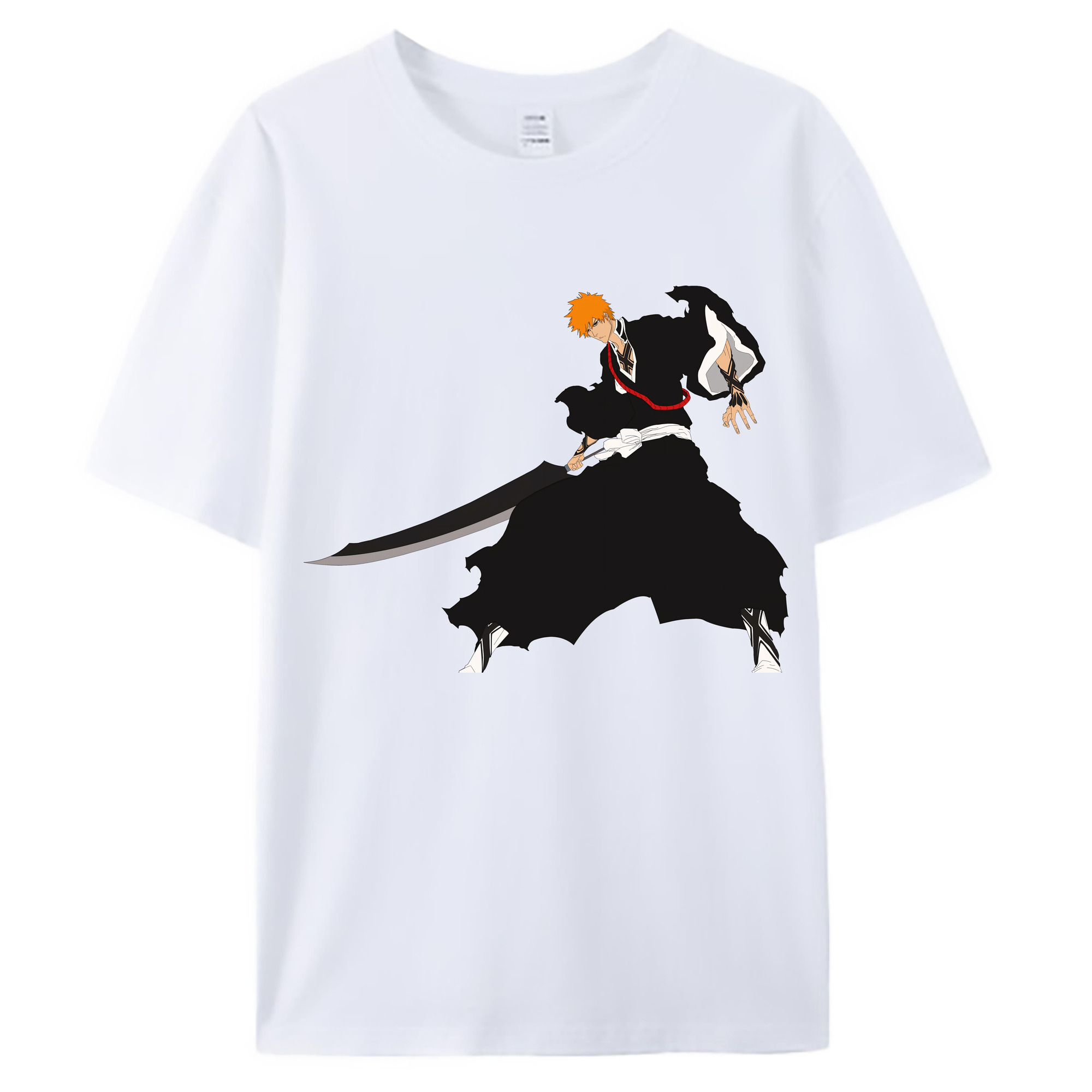 （画像用） ブリーチ 黒崎一護（くろさき いちご）BLEACH Kurosaki Ichigo 綿100％ メンズ半袖Tシャツ｜肌触りやわらか＆通気性