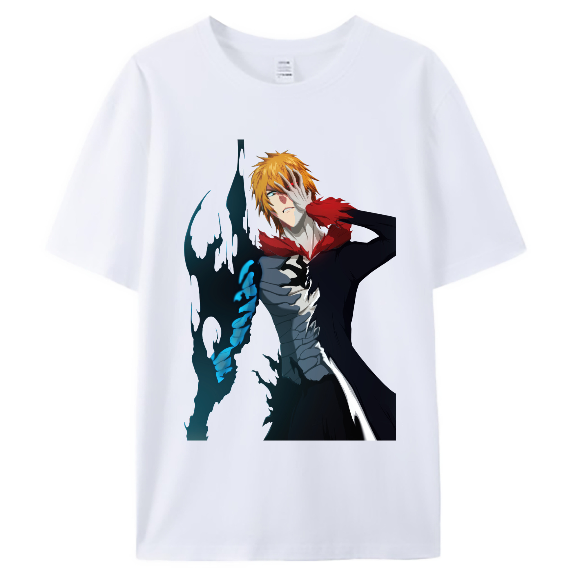 （画像用） ブリーチ 黒崎一護（くろさき いちご）BLEACH Kurosaki Ichigo 綿100％ メンズ半袖Tシャツ｜肌触りやわらか＆通気性