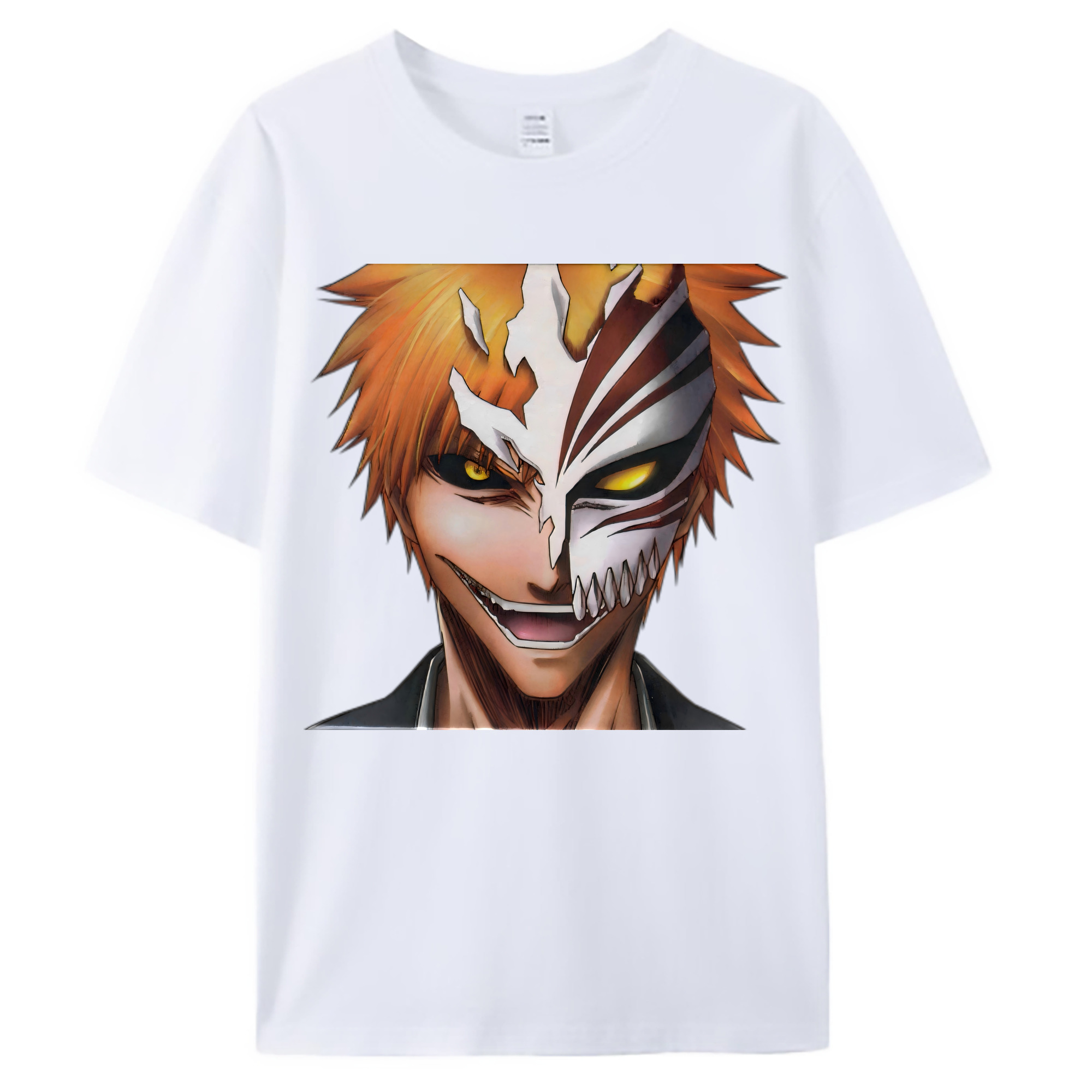 （画像用） ブリーチ 黒崎一護（くろさき いちご）BLEACH Kurosaki Ichigo 綿100％ メンズ半袖Tシャツ｜肌触りやわらか＆通気性