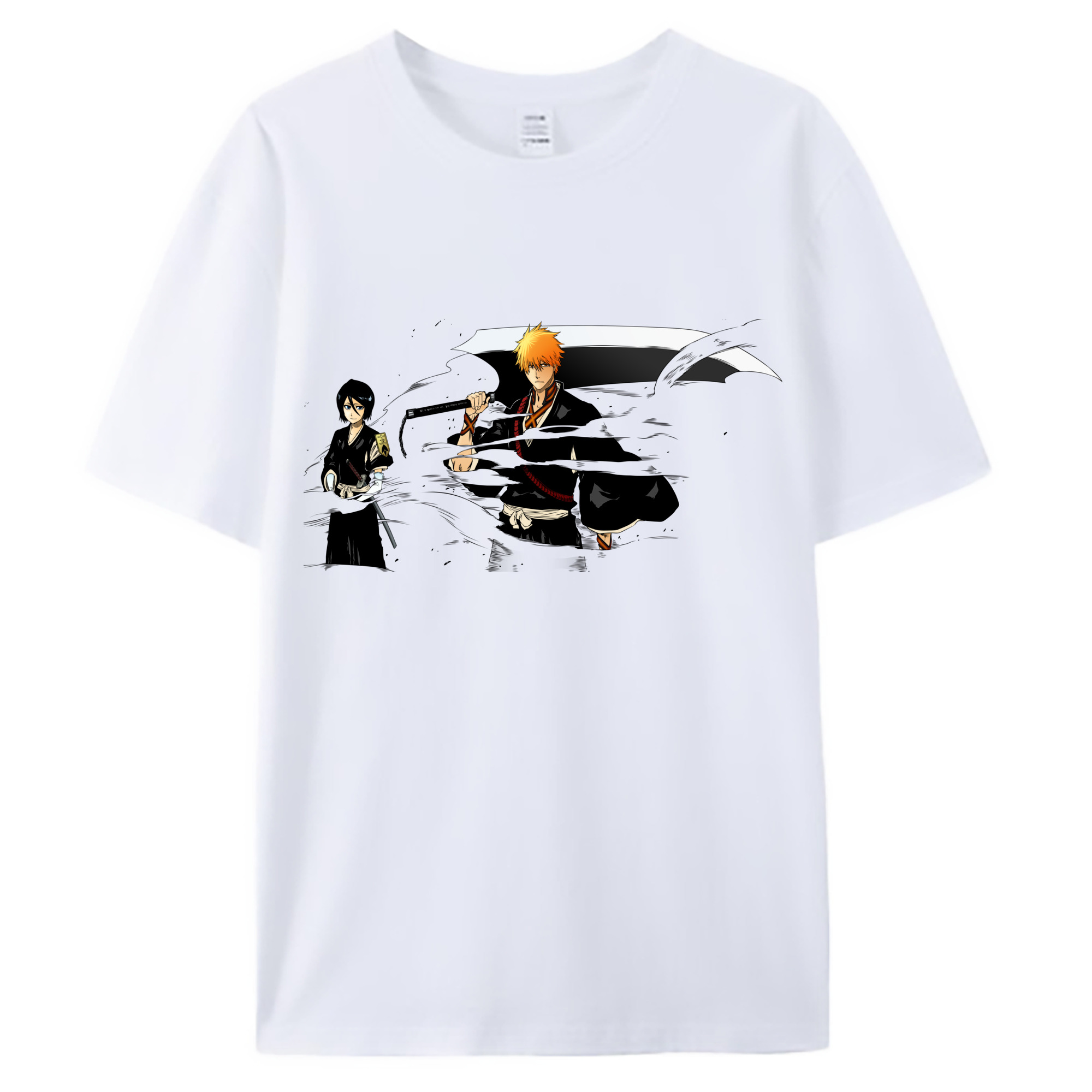 （画像用） ブリーチ 黒崎一護（くろさき いちご）BLEACH Kurosaki Ichigo 綿100％ メンズ半袖Tシャツ｜肌触りやわらか＆通気性