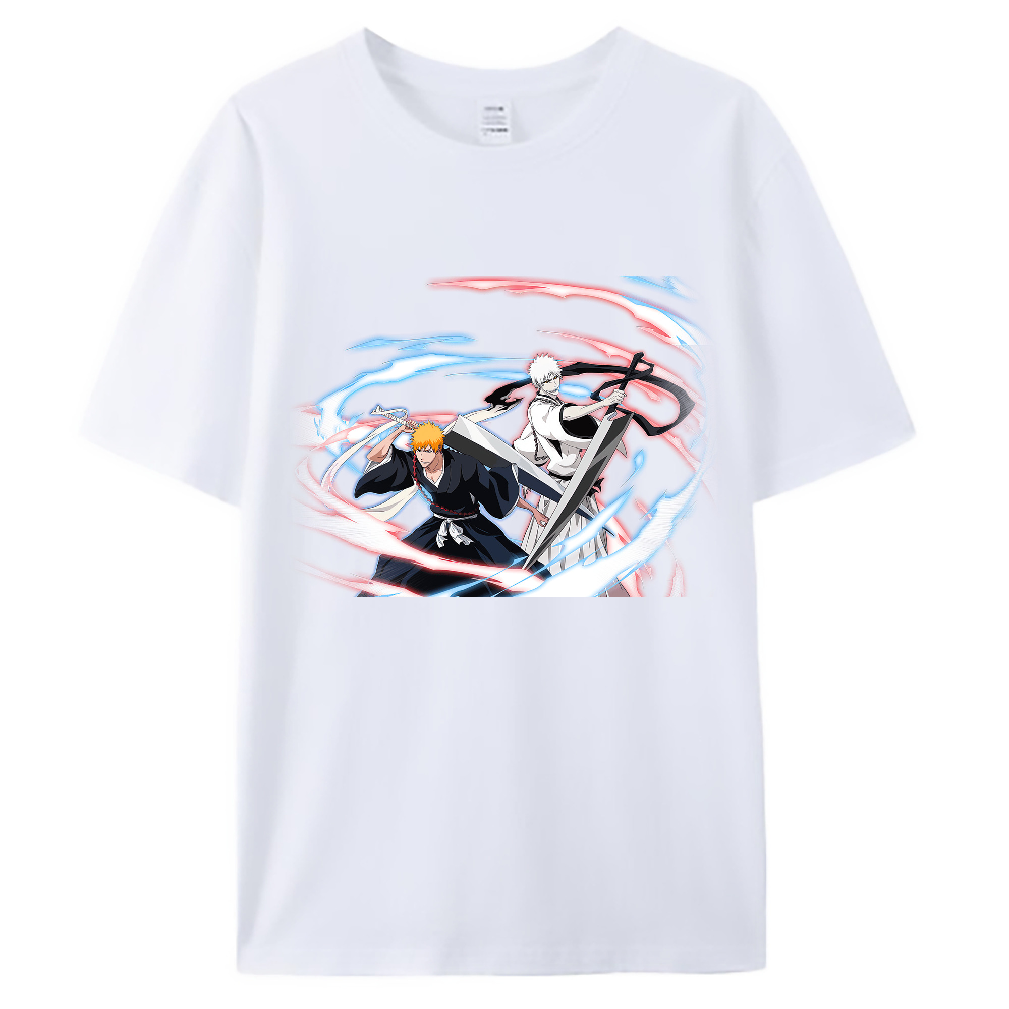 （画像用） ブリーチ 黒崎一護（くろさき いちご）BLEACH Kurosaki Ichigo 綿100％ メンズ半袖Tシャツ｜肌触りやわらか＆通気性
