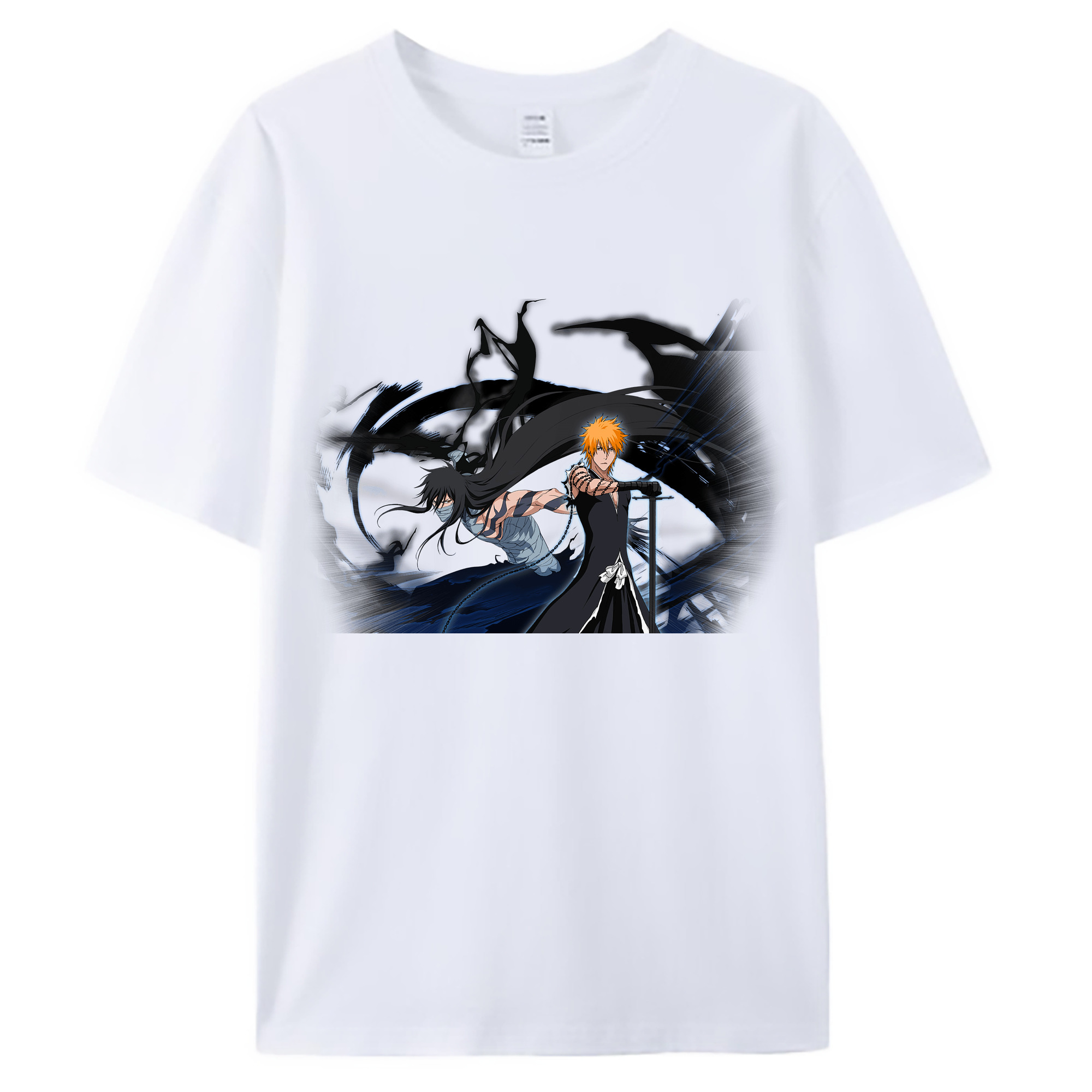 （画像用） ブリーチ 黒崎一護（くろさき いちご）BLEACH Kurosaki Ichigo 綿100％ メンズ半袖Tシャツ｜肌触りやわらか＆通気性