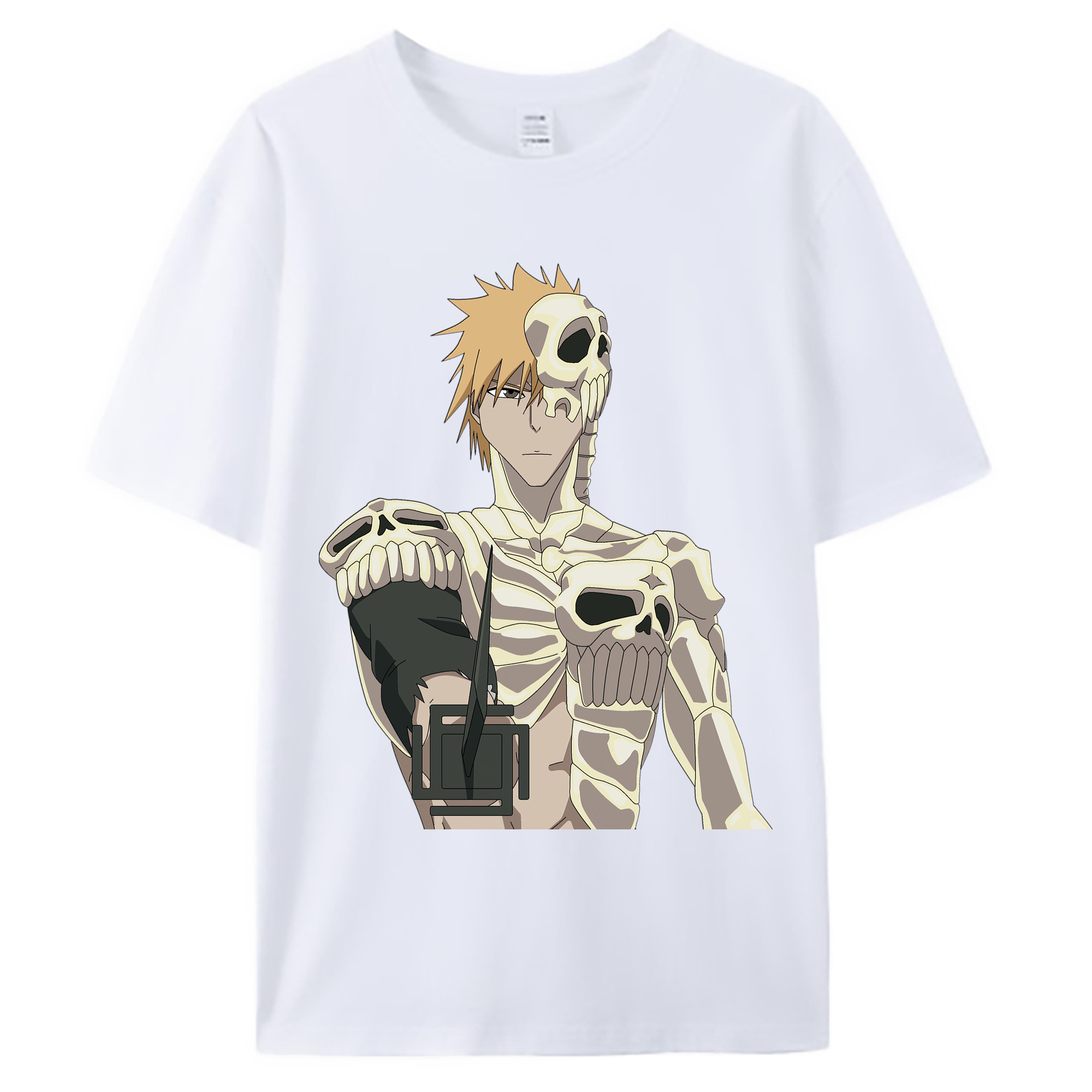 （画像用） ブリーチ 黒崎一護（くろさき いちご）BLEACH Kurosaki Ichigo 綿100％ メンズ半袖Tシャツ｜肌触りやわらか＆通気性