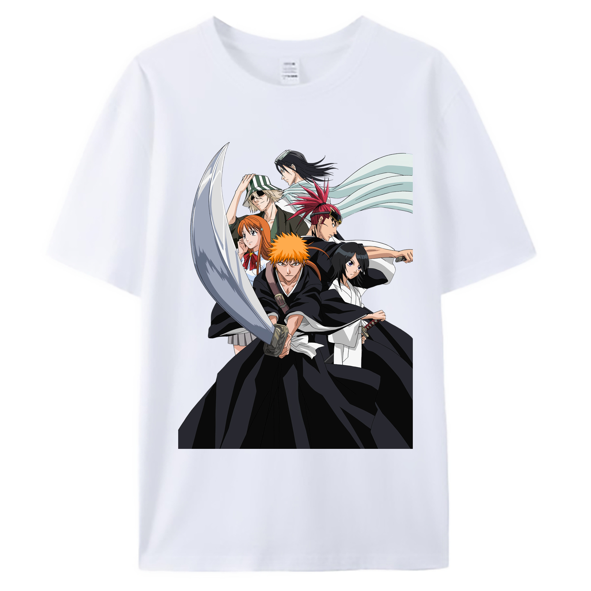 （画像用） ブリーチ 黒崎一護（くろさき いちご）BLEACH Kurosaki Ichigo 綿100％ メンズ半袖Tシャツ｜肌触りやわらか＆通気性
