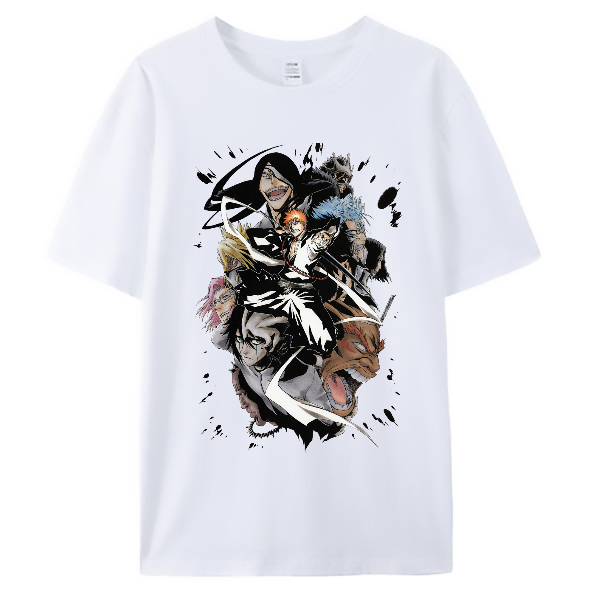 （画像用） ブリーチ 黒崎一護（くろさき いちご）BLEACH Kurosaki Ichigo 綿100％ メンズ半袖Tシャツ｜肌触りやわらか＆通気性