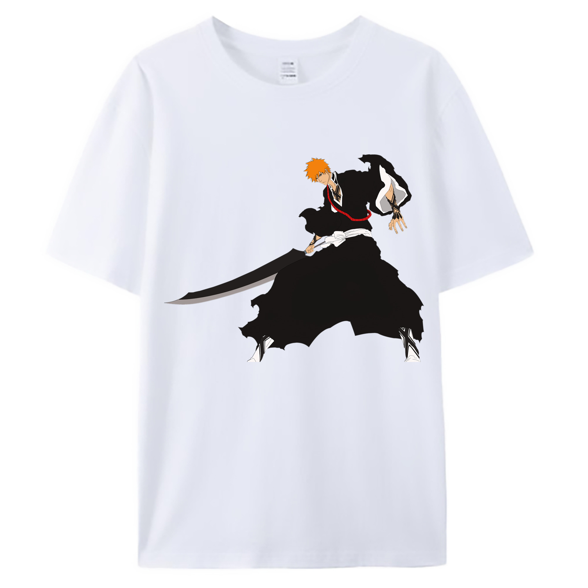 （画像用） ブリーチ 黒崎一護（くろさき いちご）BLEACH Kurosaki Ichigo 綿100％ メンズ半袖Tシャツ｜肌触りやわらか＆通気性