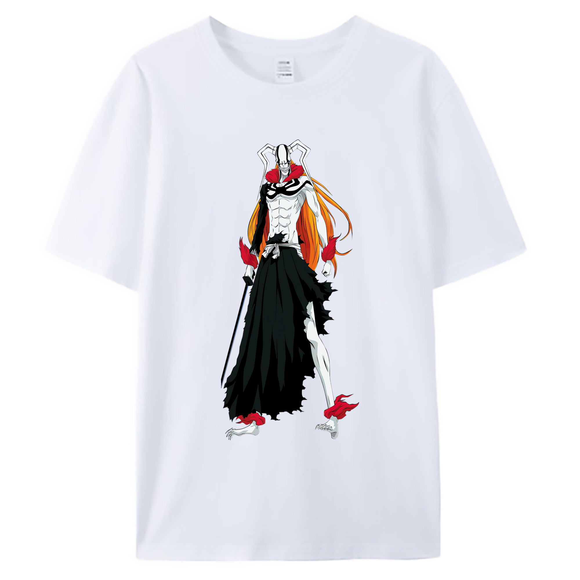 （画像用） ブリーチ 黒崎一護（くろさき いちご）BLEACH Kurosaki Ichigo 綿100％ メンズ半袖Tシャツ｜肌触りやわらか＆通気性