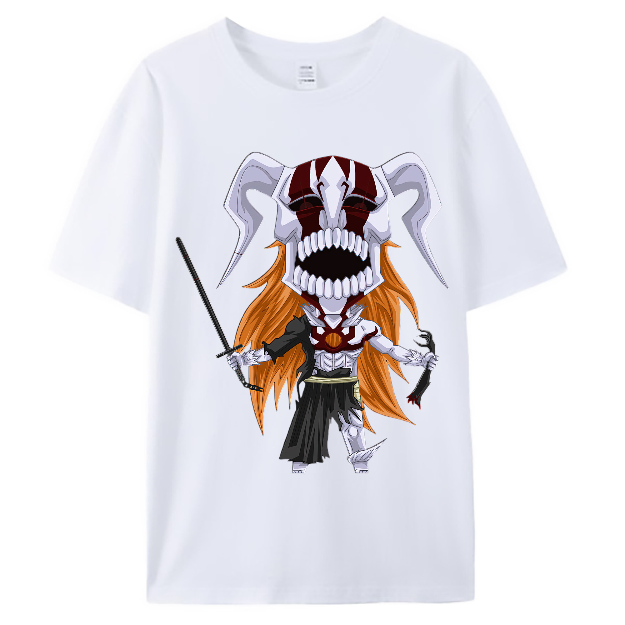 （画像用） ブリーチ 黒崎一護（くろさき いちご）BLEACH Kurosaki Ichigo 綿100％ メンズ半袖Tシャツ｜肌触りやわらか＆通気性