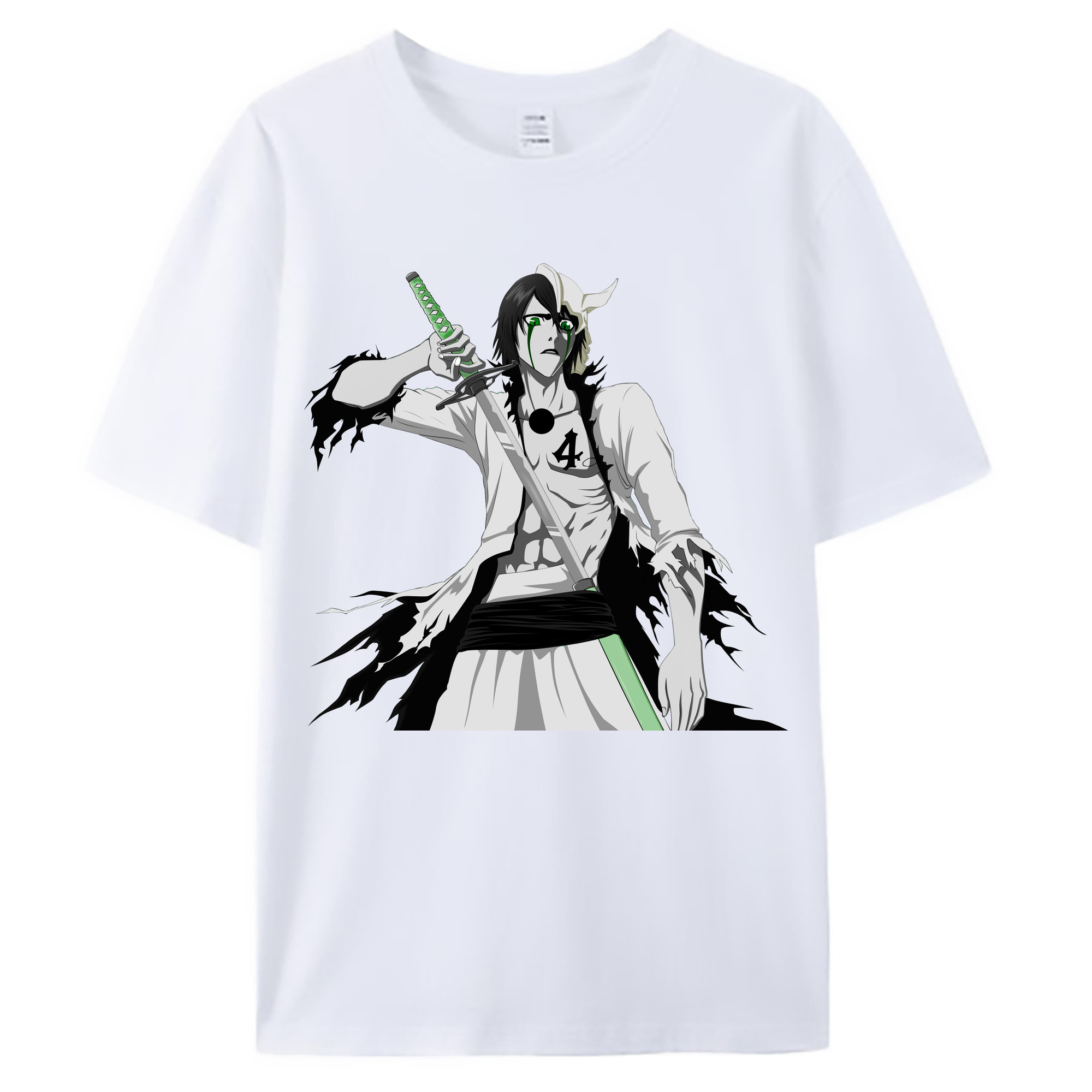 （画像用） ブリーチ ウルキオラ·シファー BLEACH Ulquiorra cifer 綿100％ メンズ半袖Tシャツ｜肌触りやわらか＆通気性