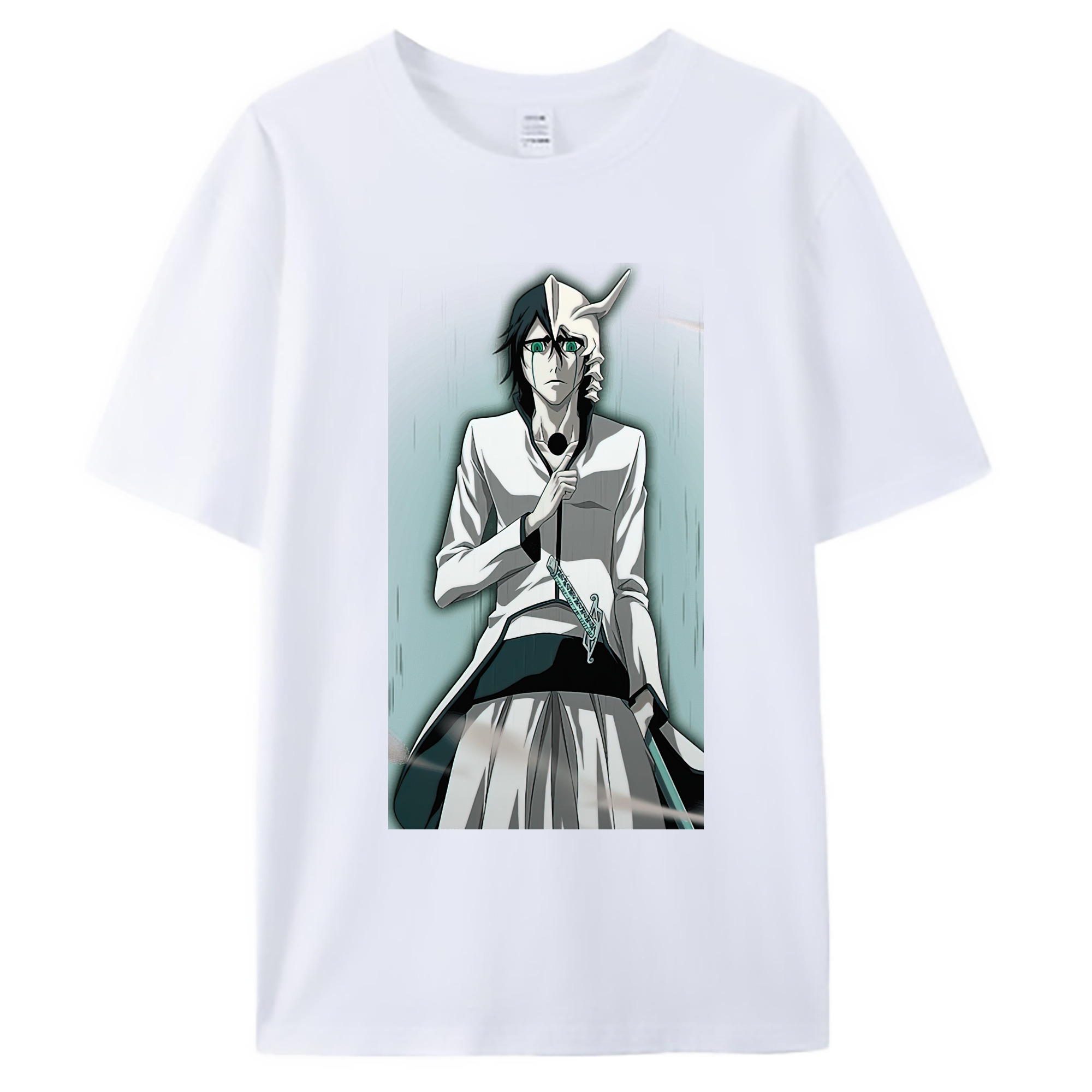 （画像用） ブリーチ ウルキオラ·シファー BLEACH Ulquiorra cifer 綿100％ メンズ半袖Tシャツ｜肌触りやわらか＆通気性
