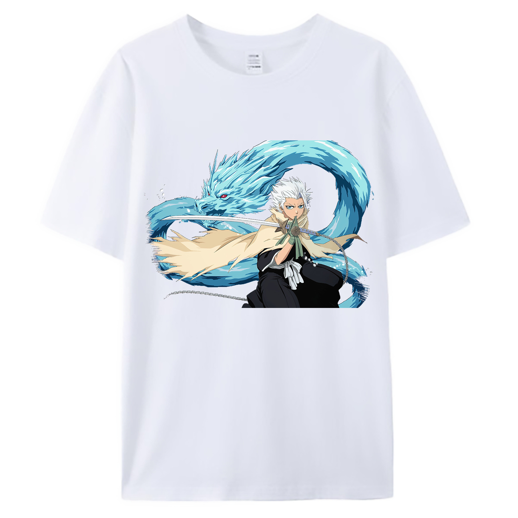 （画像用） ブリーチ 日番谷冬獅郎（ひつがや とうしろう） BLEACH Hitsugaya Toushirou 綿100％ メンズ半袖Tシャツ｜肌触りやわらか＆通気性