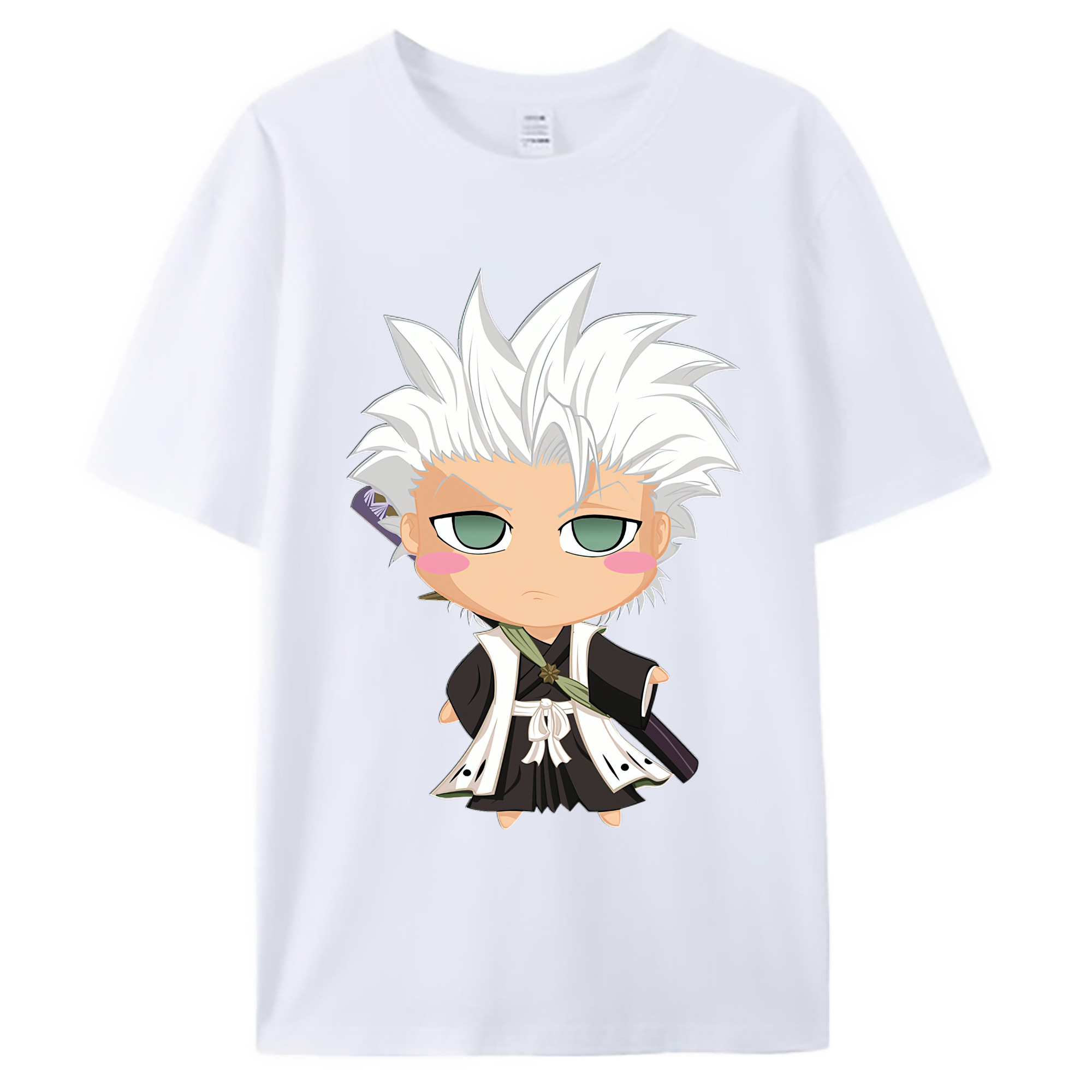 （画像用） ブリーチ 日番谷冬獅郎（ひつがや とうしろう） BLEACH Hitsugaya Toushirou 綿100％ メンズ半袖Tシャツ｜肌触りやわらか＆通気性