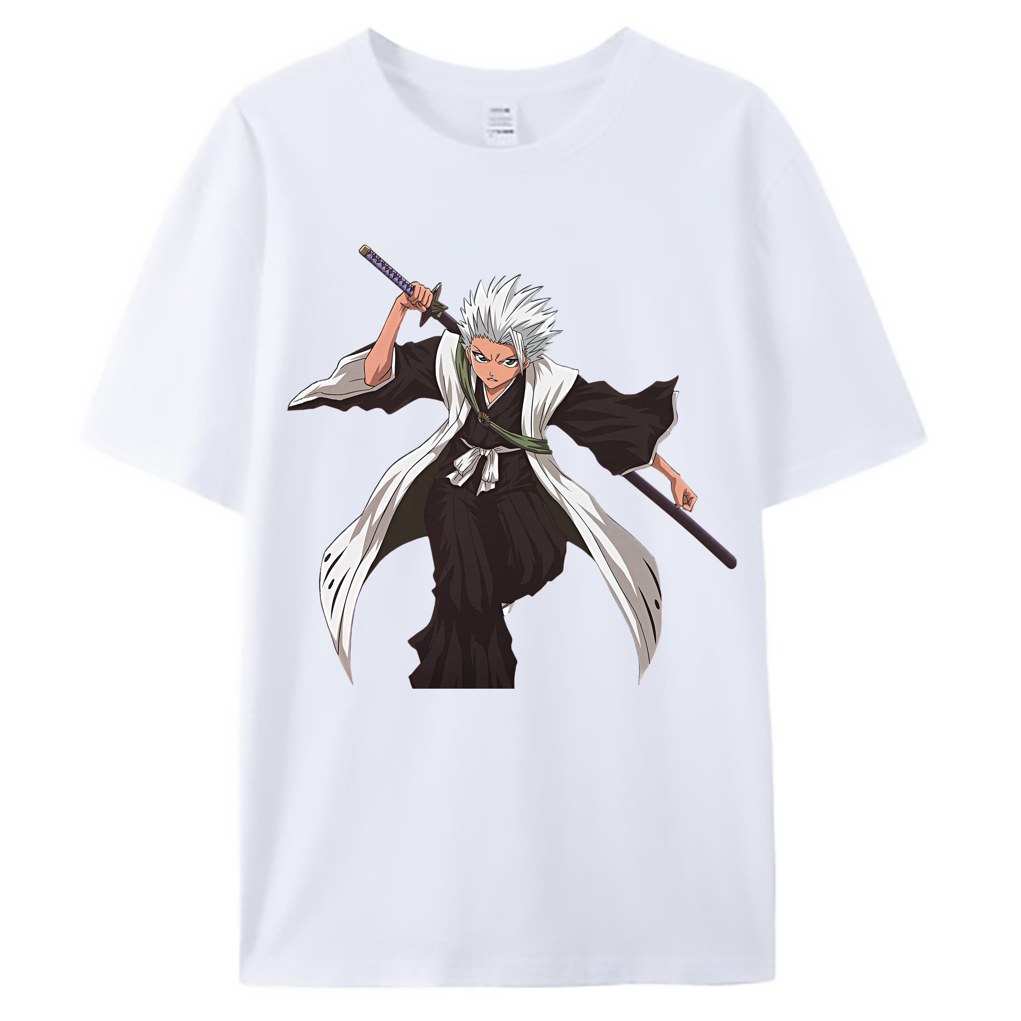 （画像用） ブリーチ 日番谷冬獅郎（ひつがや とうしろう） BLEACH Hitsugaya Toushirou 綿100％ メンズ半袖Tシャツ｜肌触りやわらか＆通気性