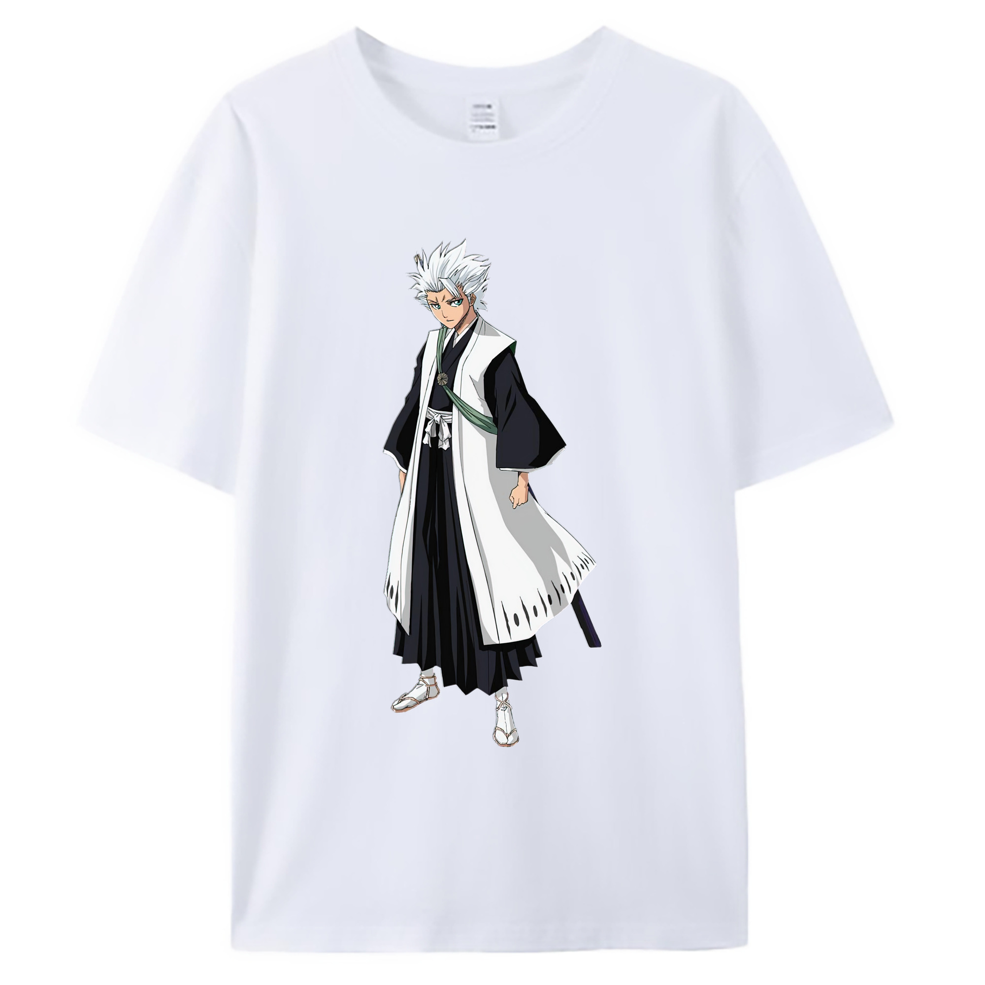 （画像用） ブリーチ 日番谷冬獅郎（ひつがや とうしろう） BLEACH Hitsugaya Toushirou 綿100％ メンズ半袖Tシャツ｜肌触りやわらか＆通気性