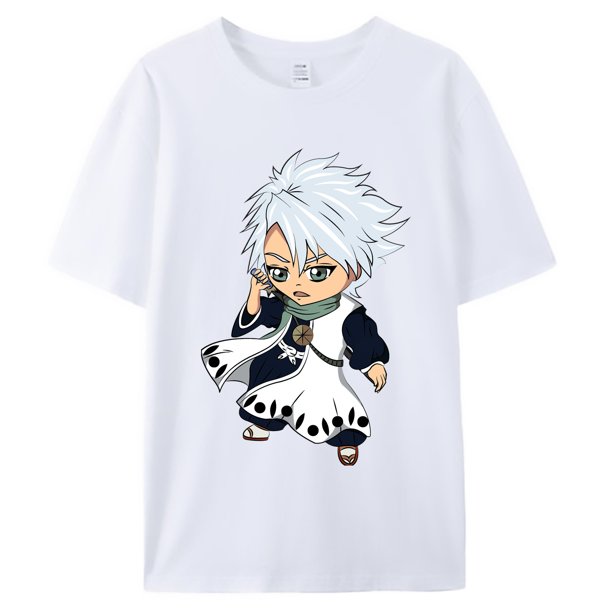 （画像用） ブリーチ 日番谷冬獅郎（ひつがや とうしろう） BLEACH Hitsugaya Toushirou 綿100％ メンズ半袖Tシャツ｜肌触りやわらか＆通気性