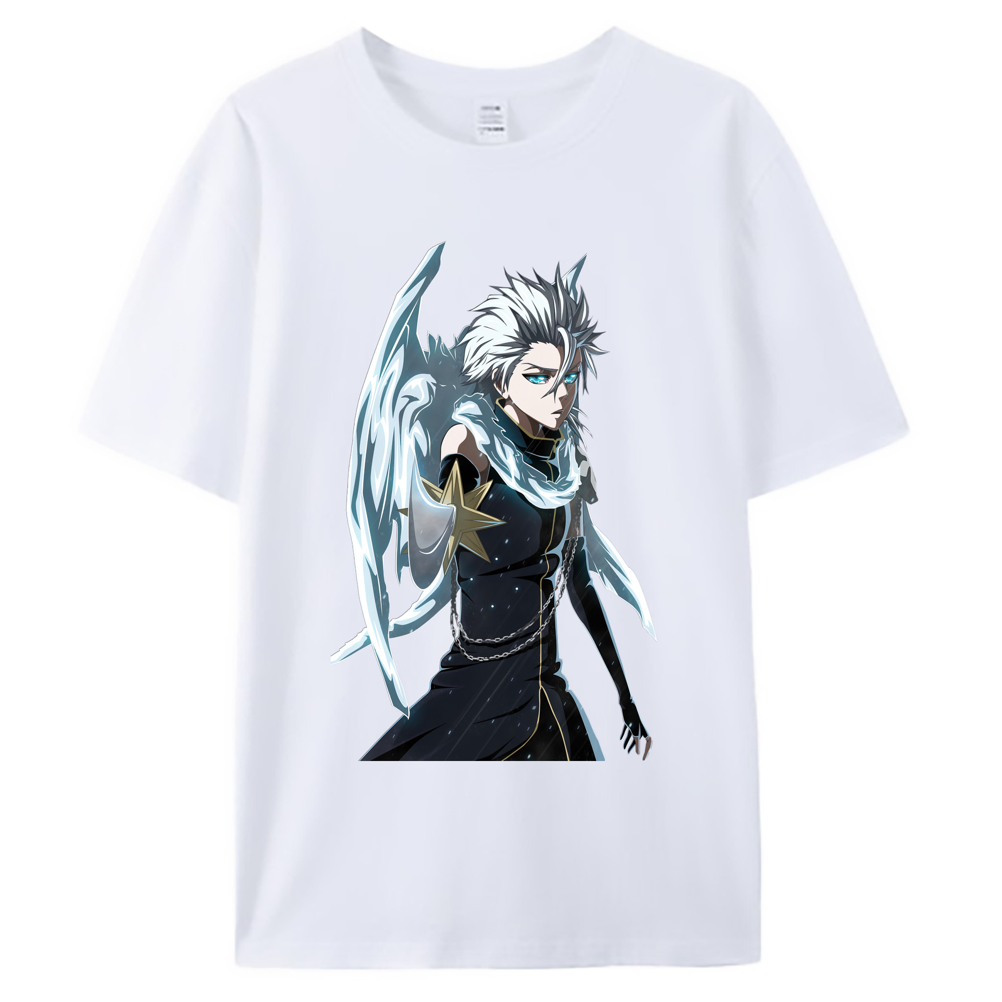 （画像用） ブリーチ 日番谷冬獅郎（ひつがや とうしろう） BLEACH Hitsugaya Toushirou 綿100％ メンズ半袖Tシャツ｜肌触りやわらか＆通気性