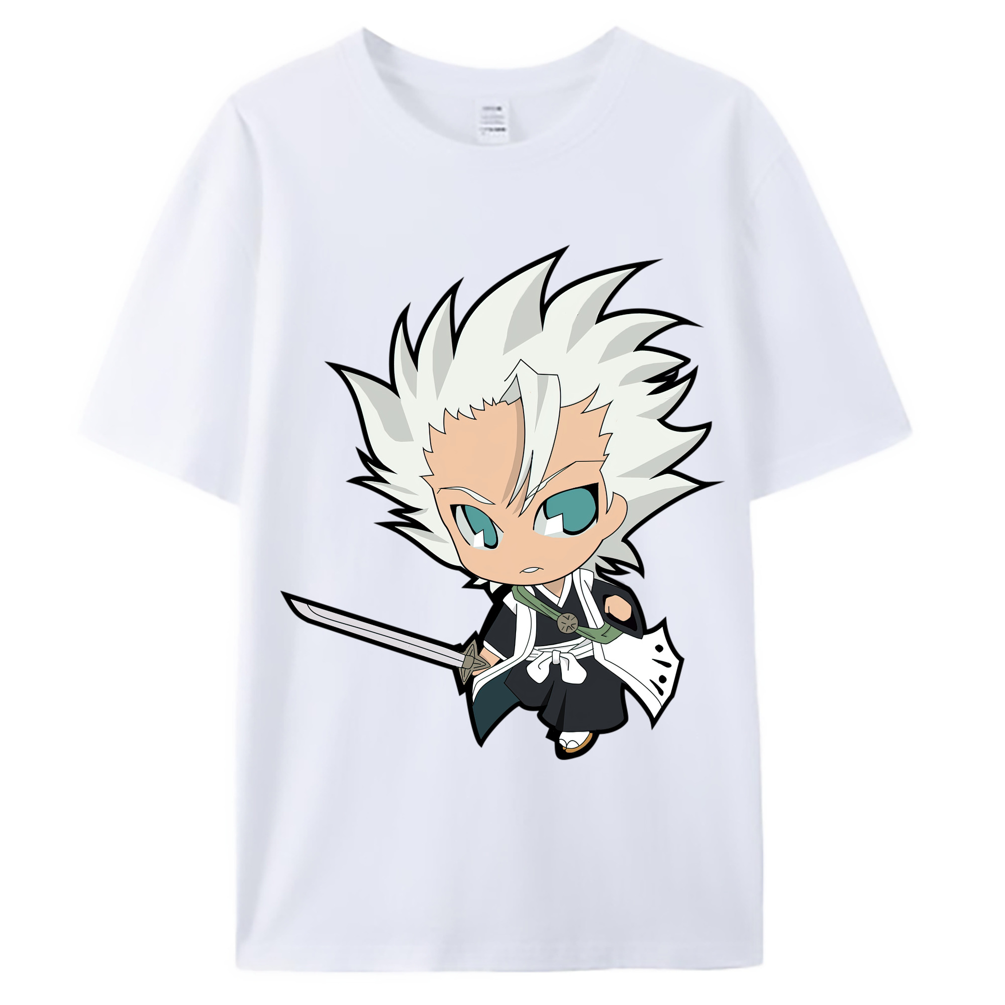 （画像用） ブリーチ 日番谷冬獅郎（ひつがや とうしろう） BLEACH Hitsugaya Toushirou 綿100％ メンズ半袖Tシャツ｜肌触りやわらか＆通気性