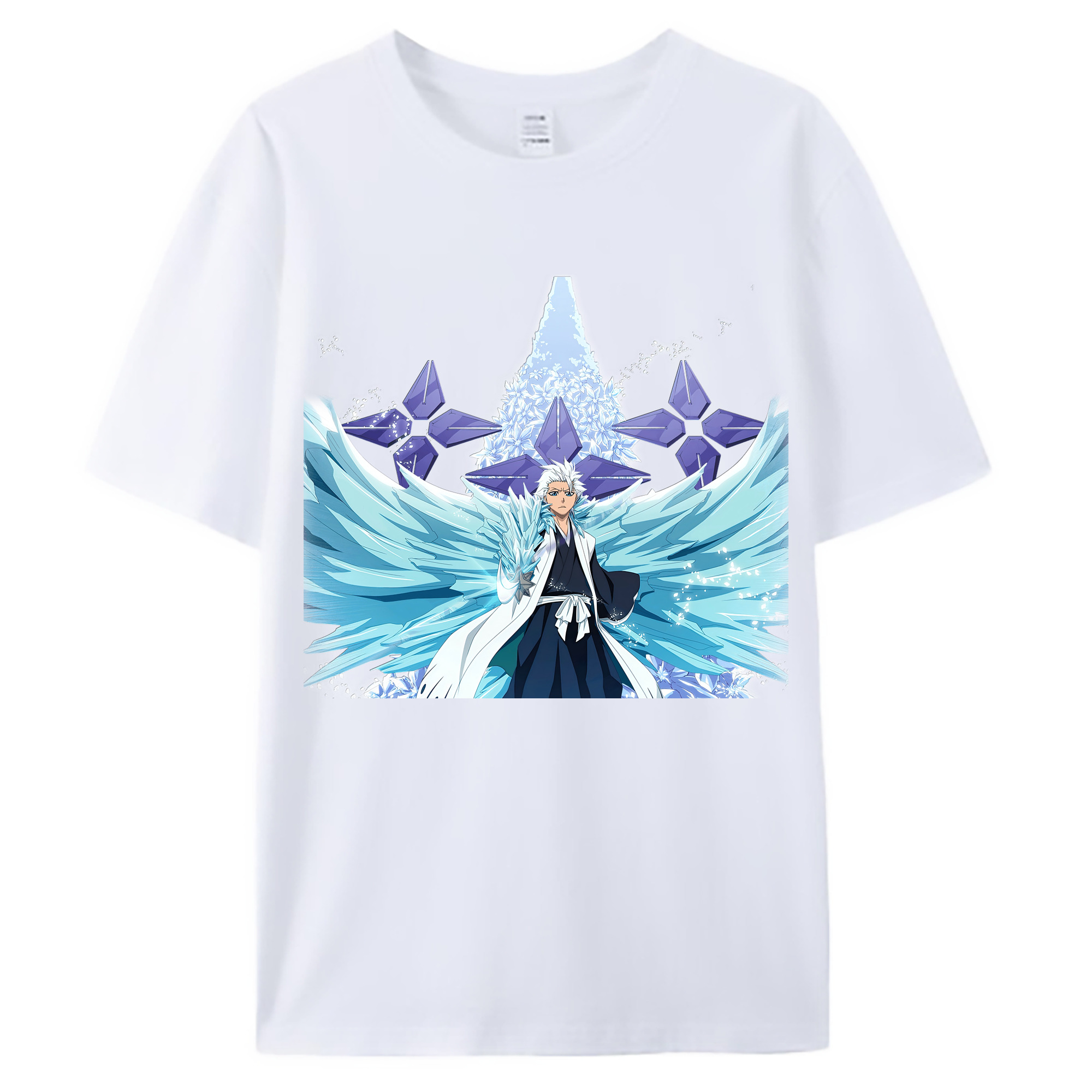 （画像用） ブリーチ 日番谷冬獅郎（ひつがや とうしろう） BLEACH Hitsugaya Toushirou 綿100％ メンズ半袖Tシャツ｜肌触りやわらか＆通気性