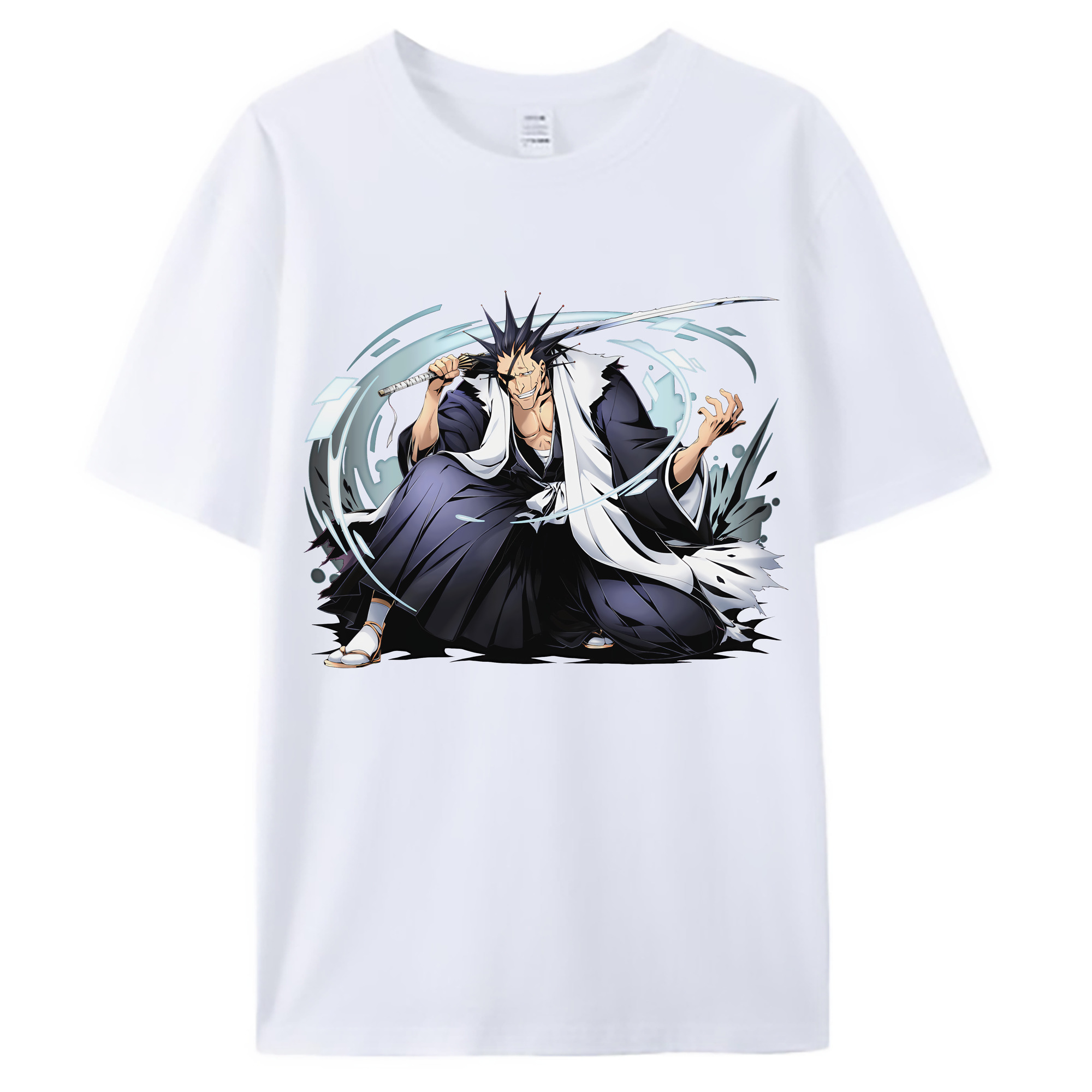 （画像用） ブリーチ ざらき けんぱち BLEACH Zaraki Kenpachi 綿100％ メンズ半袖Tシャツ｜肌触りやわらか＆通気性