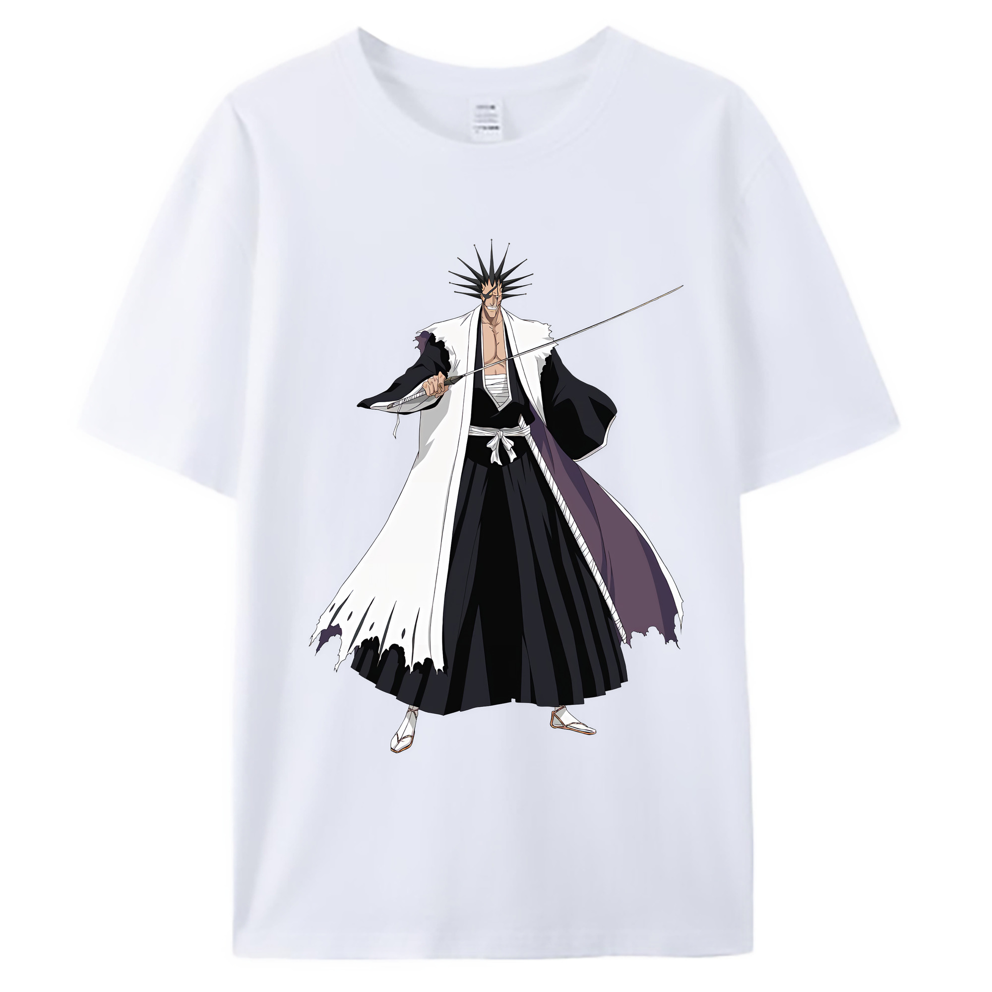 （画像用） ブリーチ ざらき けんぱち BLEACH Zaraki Kenpachi 綿100％ メンズ半袖Tシャツ｜肌触りやわらか＆通気性
