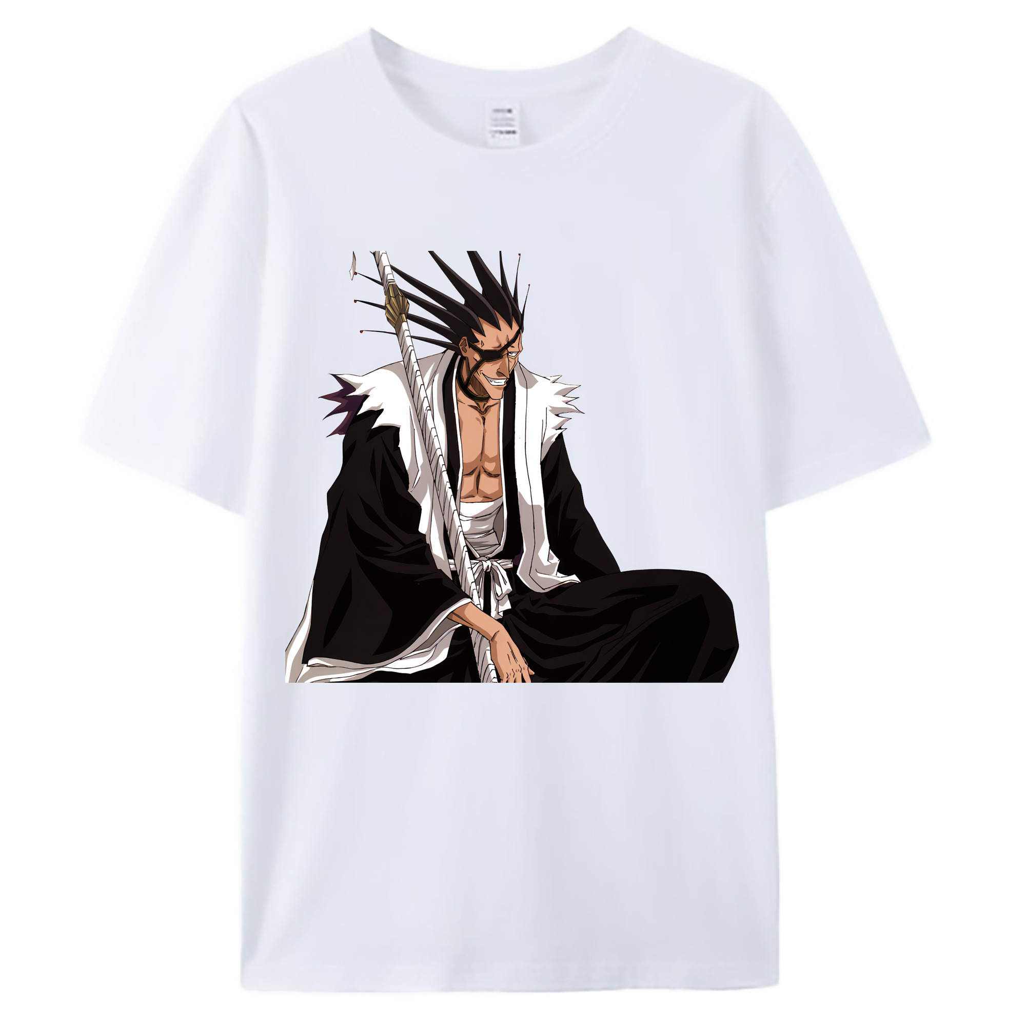（画像用） ブリーチ ざらき けんぱち BLEACH Zaraki Kenpachi 綿100％ メンズ半袖Tシャツ｜肌触りやわらか＆通気性