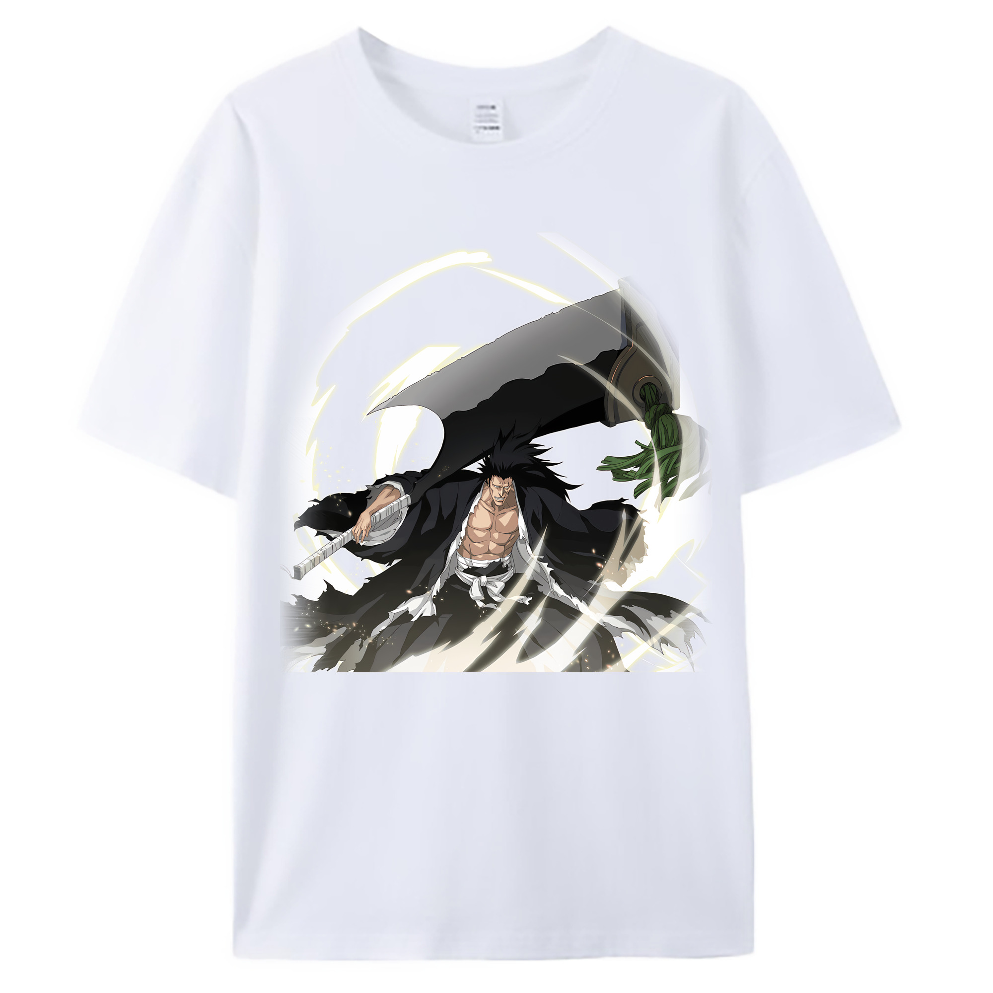 （画像用） ブリーチ ざらき けんぱち BLEACH Zaraki Kenpachi 綿100％ メンズ半袖Tシャツ｜肌触りやわらか＆通気性